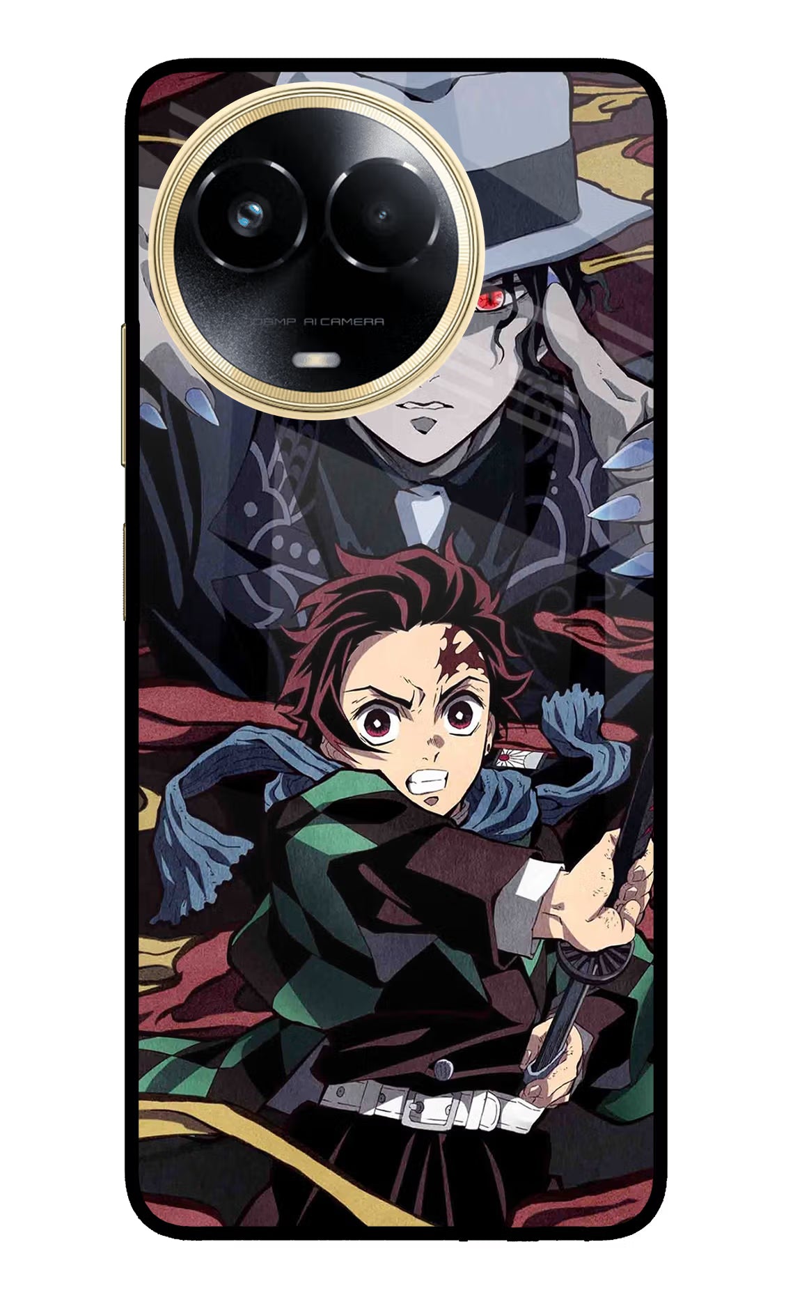 Demon Slayer Realme 11 5G/11X 5G/C67 Glass Case - Demon Slayer Realme 11 5G/11X 5G/C67 Glass Case Demon Slayer Realme 11 5G/11X 5G/C67 Glass Case