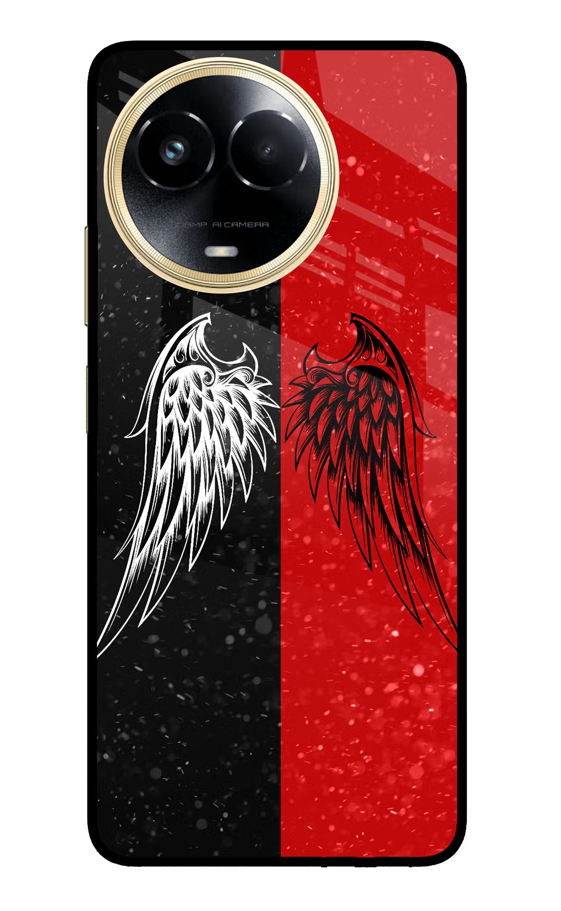Wings Realme 11 5G/11X 5G/C67 Glass Case - Wings Realme 11 5G/11X 5G/C67 Glass Case Wings Realme 11 5G/11X 5G/C67 Glass Case