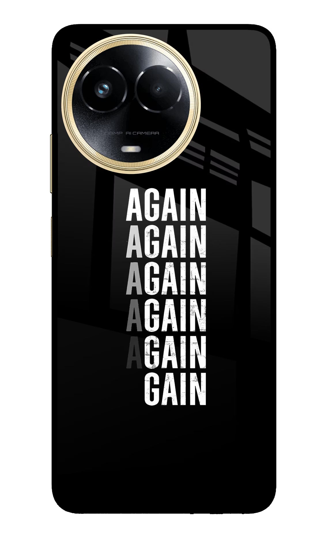 Again Again Gain Realme 11 5G/11X 5G/C67 Glass Case - Again Again Gain Realme 11 5G/11X 5G/C67 Glass Case Again Again Gain Realme 11 5G/11X 5G/C67 Glass Case