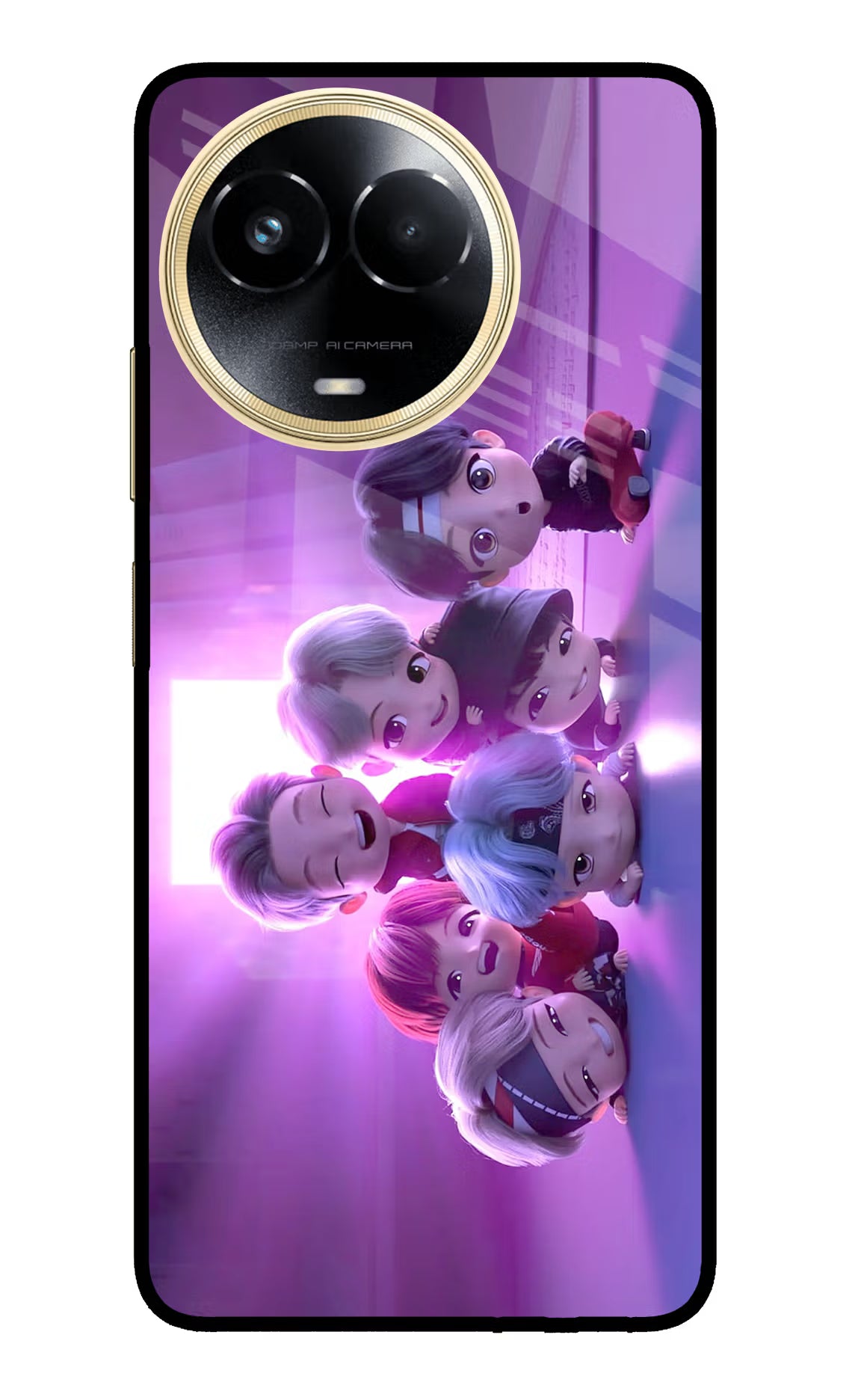 BTS Chibi Realme 11 5G/11X 5G/C67 Glass Case - BTS Chibi Realme 11 5G/11X 5G/C67 Glass Case BTS Chibi Realme 11 5G/11X 5G/C67 Glass Case