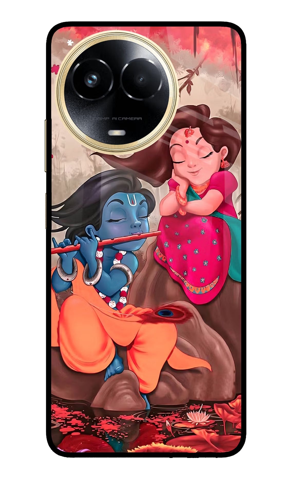 Radhe Krishna Realme 11 5G/11X 5G/C67 Glass Case - Radhe Krishna Realme 11 5G/11X 5G/C67 Glass Case Radhe Krishna Realme 11 5G/11X 5G/C67 Glass Case