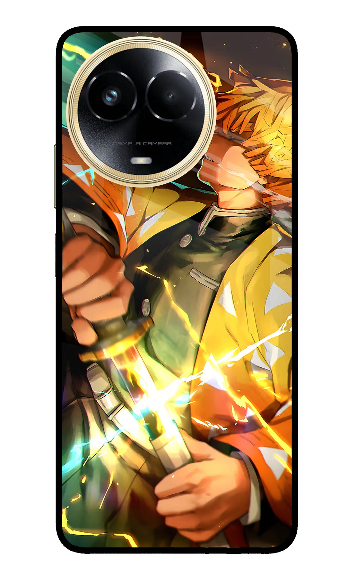 Demon Slayer Realme 11 5G/11X 5G/C67 Glass Case - Demon Slayer Realme 11 5G/11X 5G/C67 Glass Case Demon Slayer Realme 11 5G/11X 5G/C67 Glass Case
