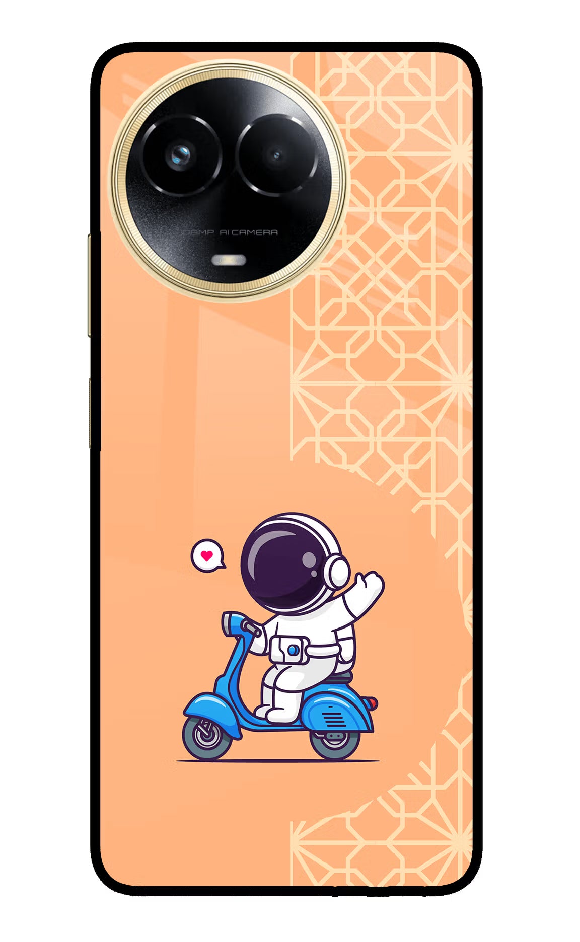 Cute Astronaut Riding Realme 11 5G/11X 5G/C67 Glass Case - Cute Astronaut Riding Realme 11 5G/11X 5G/C67 Glass Case Cute Astronaut Riding Realme 11 5G/11X 5G/C67 Glass Case