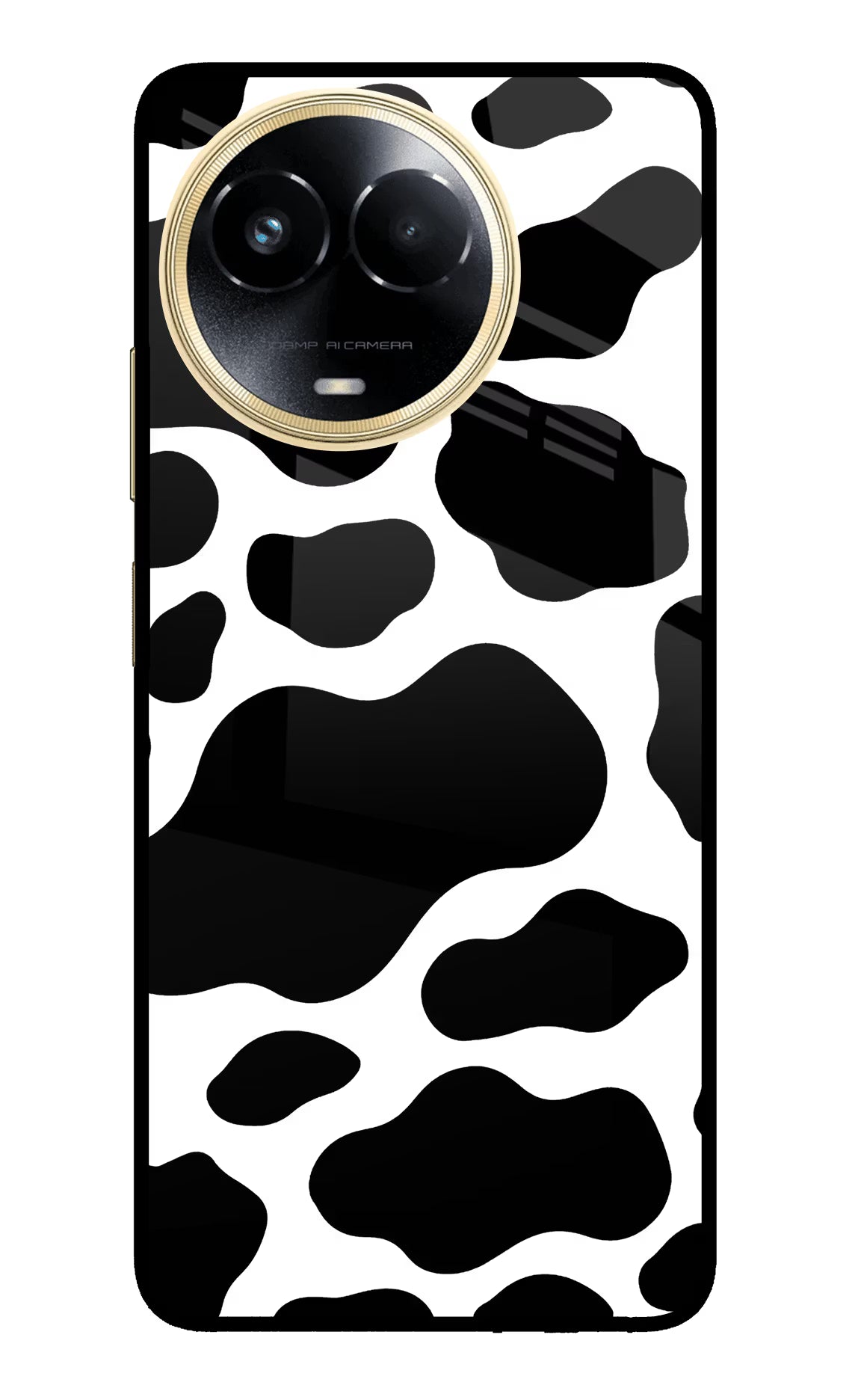 Cow Spots Realme 11 5G/11X 5G/C67 Glass Case - Cow Spots Realme 11 5G/11X 5G/C67 Glass Case Cow Spots Realme 11 5G/11X 5G/C67 Glass Case