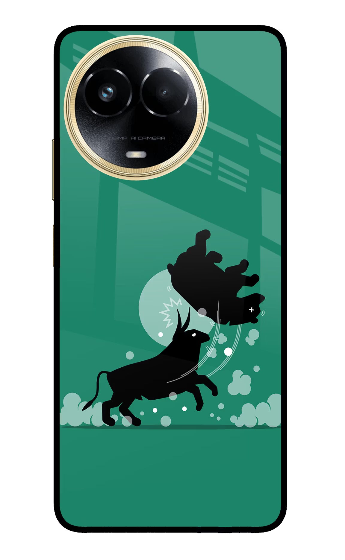 Bull Conqueror Realme 11 5G/11X 5G/C67 Glass Case - Bull Conqueror Realme 11 5G/11X 5G/C67 Glass Case Bull Conqueror Realme 11 5G/11X 5G/C67 Glass Case