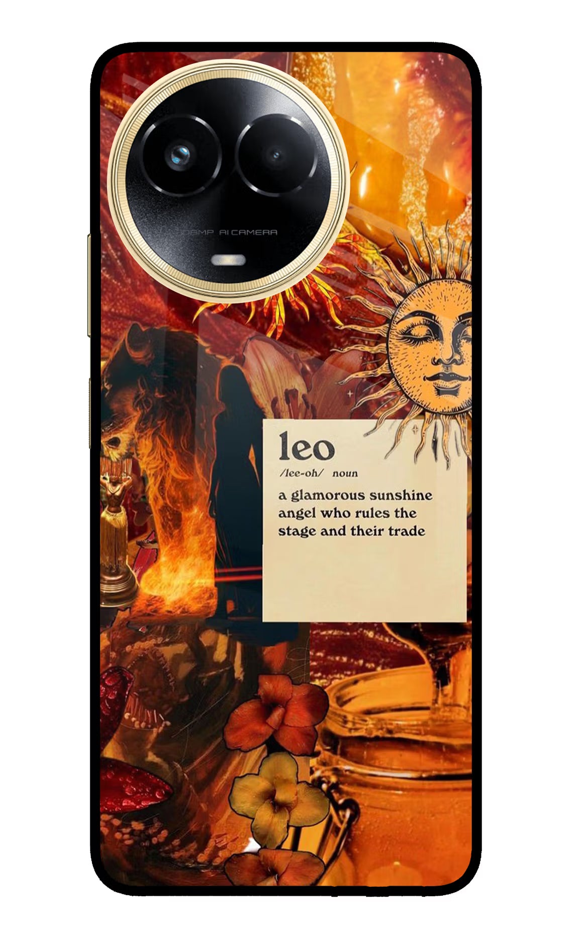 Leo Zodiac Realme 11 5G/11X 5G/C67 Glass Case - Leo Zodiac Realme 11 5G/11X 5G/C67 Glass Case Leo Zodiac Realme 11 5G/11X 5G/C67 Glass Case