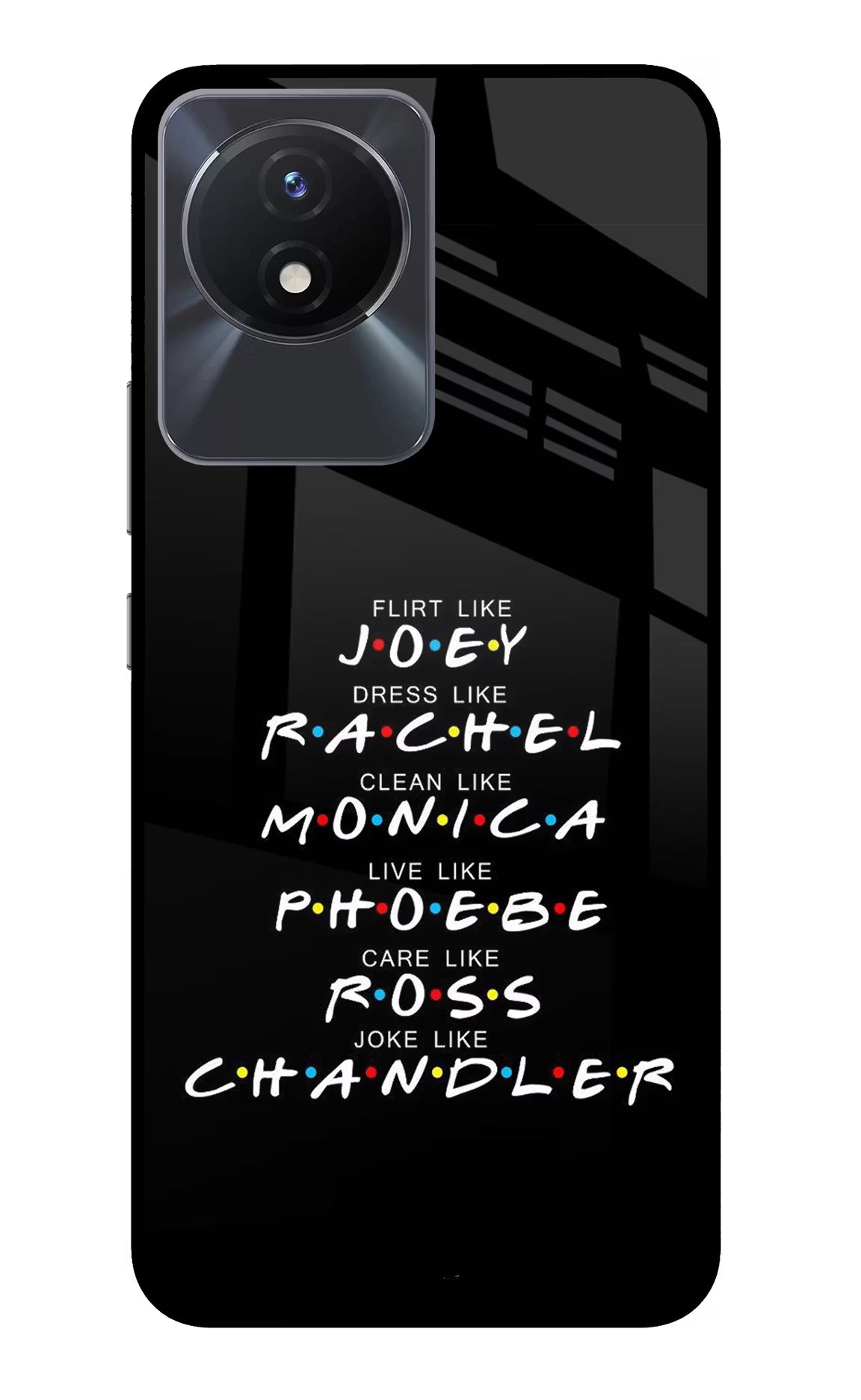 FRIENDS Character Vivo Y02/Y02T Glass Case - FRIENDS Character Vivo Y02/Y02T Glass Case FRIENDS Character Vivo Y02/Y02T Glass Case
