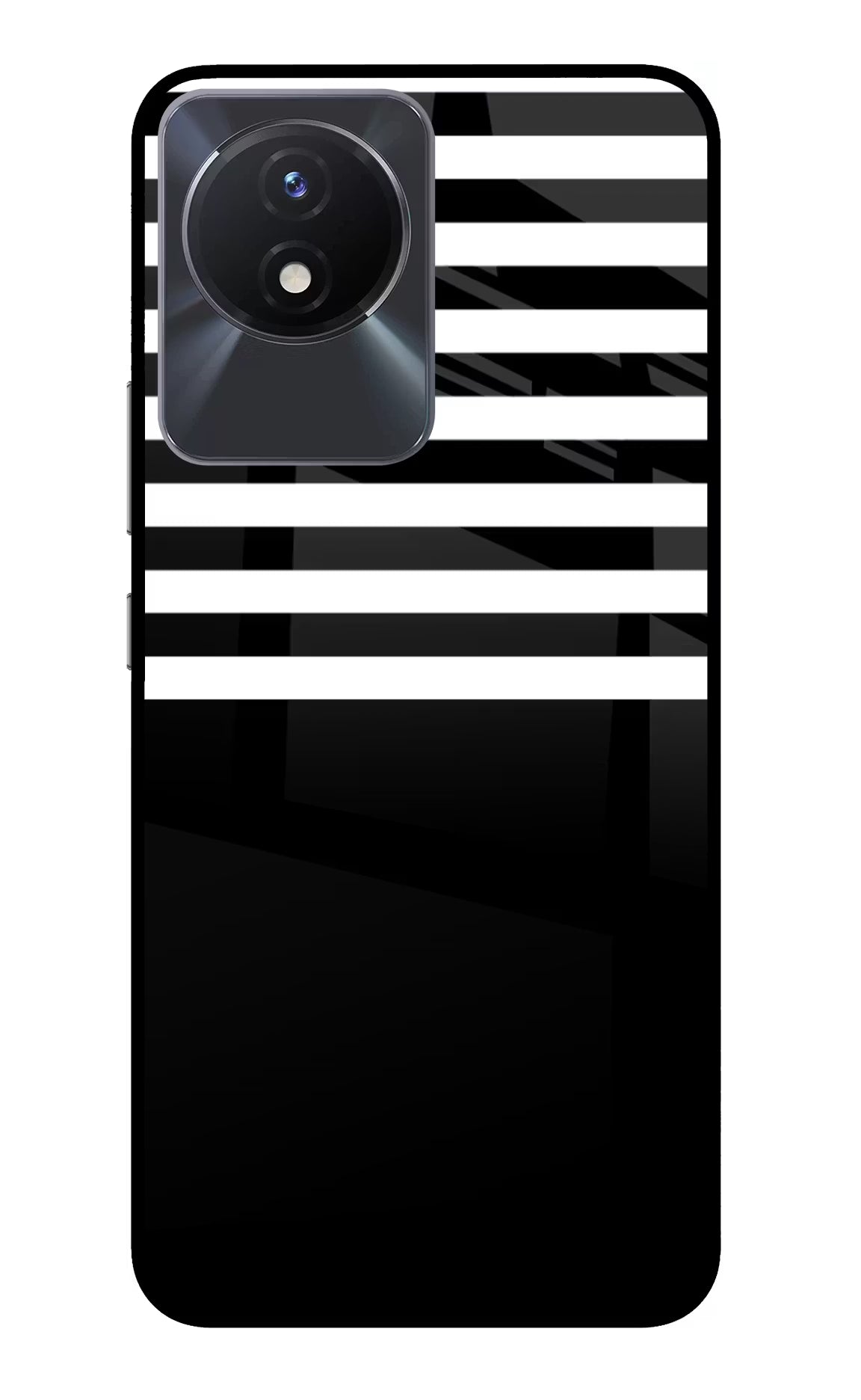 Black and White Print Vivo Y02/Y02T Glass Case - Black and White Print Vivo Y02/Y02T Glass Case Black and White Print Vivo Y02/Y02T Glass Case
