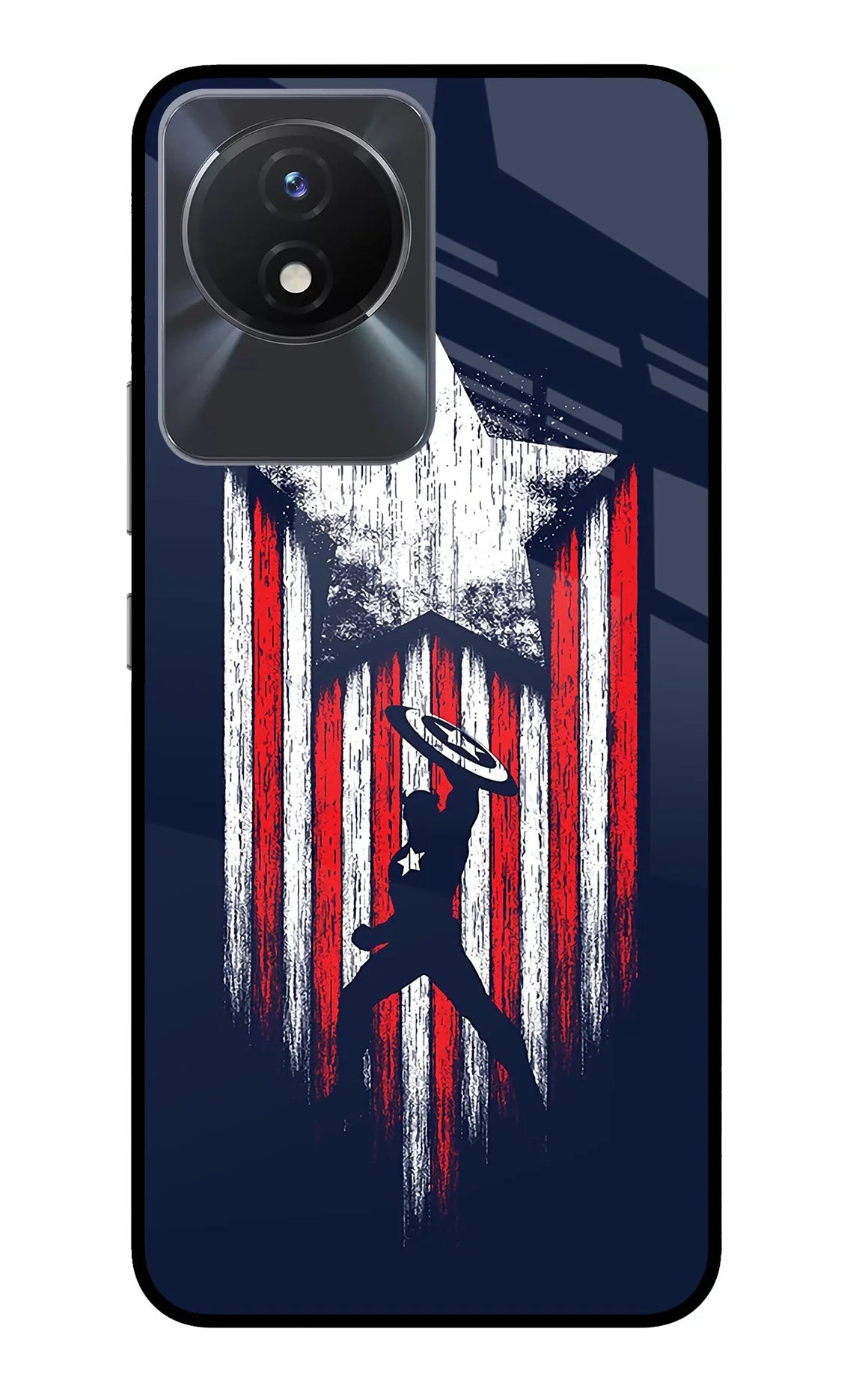 Captain America Marvel Art Vivo Y02/Y02T Glass Case - Captain America Marvel Art Vivo Y02/Y02T Glass Case Captain America Marvel Art Vivo Y02/Y02T Glass Case