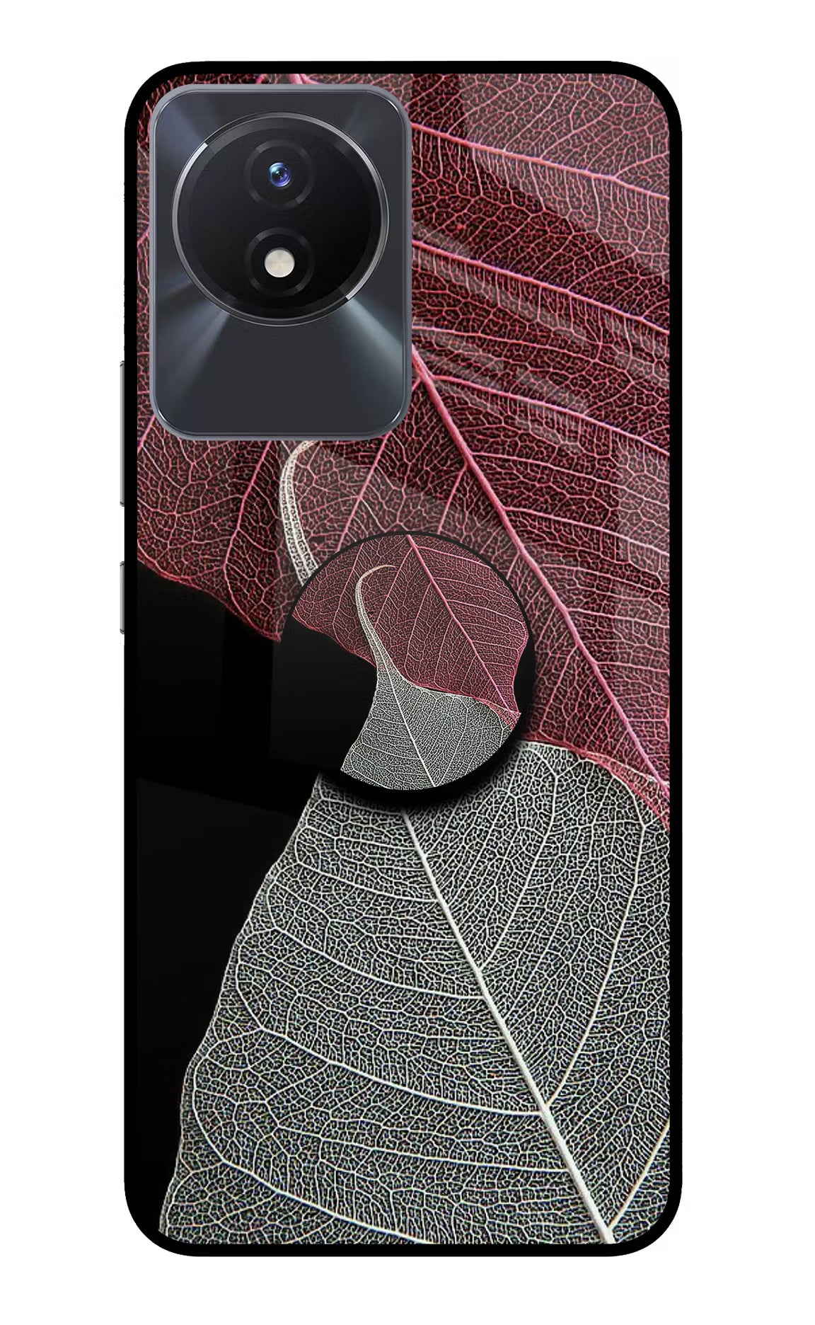 Leaf Pattern Vivo Y02/Y02T Glass Case - Leaf Pattern Vivo Y02/Y02T Glass Case Leaf Pattern Vivo Y02/Y02T Glass Case