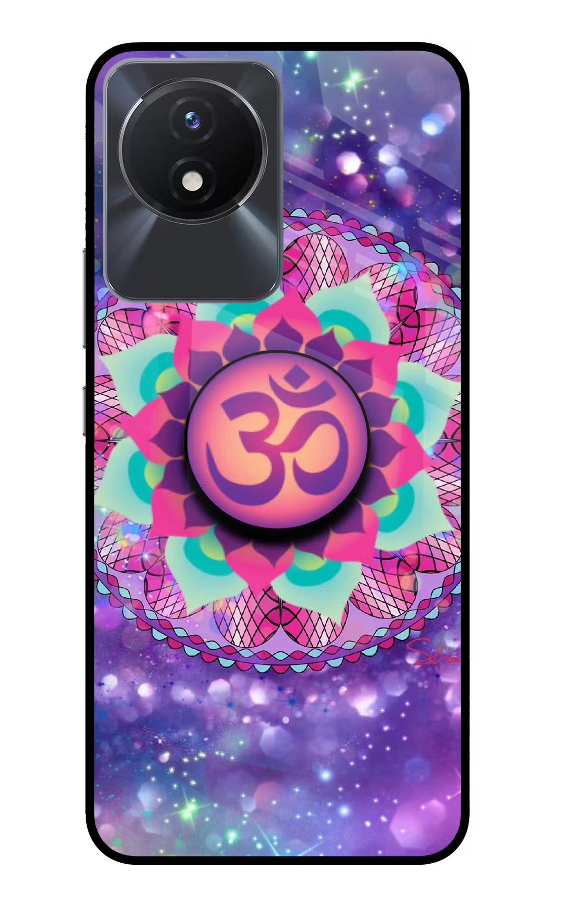 Om Purple Vivo Y02/Y02T Glass Case - Om Purple Vivo Y02/Y02T Glass Case Om Purple Vivo Y02/Y02T Glass Case