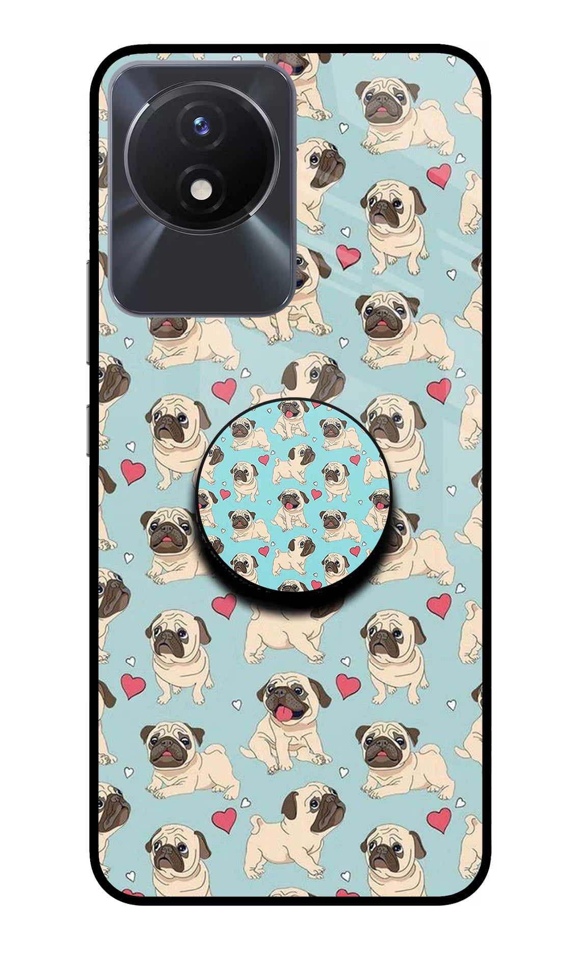 Pug Dog Vivo Y02/Y02T Glass Case - Pug Dog Vivo Y02/Y02T Glass Case Pug Dog Vivo Y02/Y02T Glass Case