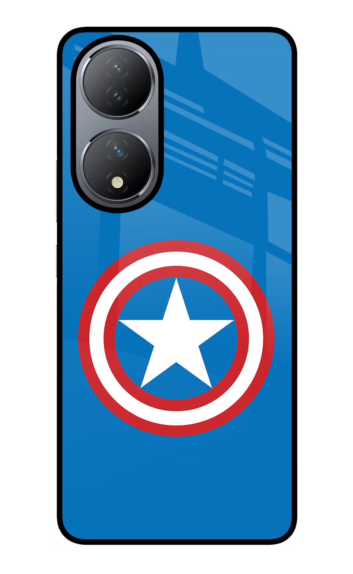 Captain America Logo Vivo Y100 Glass Case - Captain America Logo Vivo Y100 Glass Case Captain America Logo Vivo Y100 Glass Case