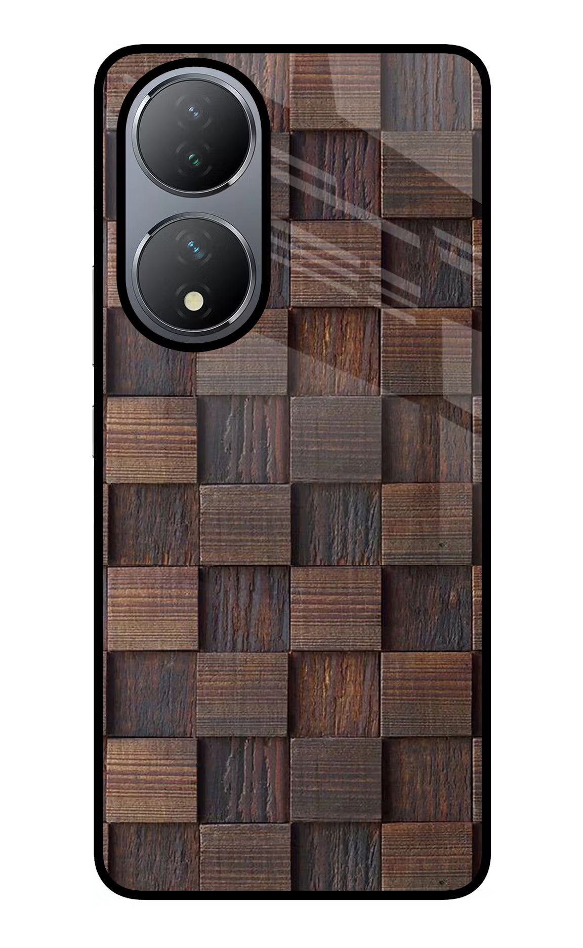 Wooden Cube Design Vivo Y100 Glass Case - Wooden Cube Design Vivo Y100 Glass Case Wooden Cube Design Vivo Y100 Glass Case