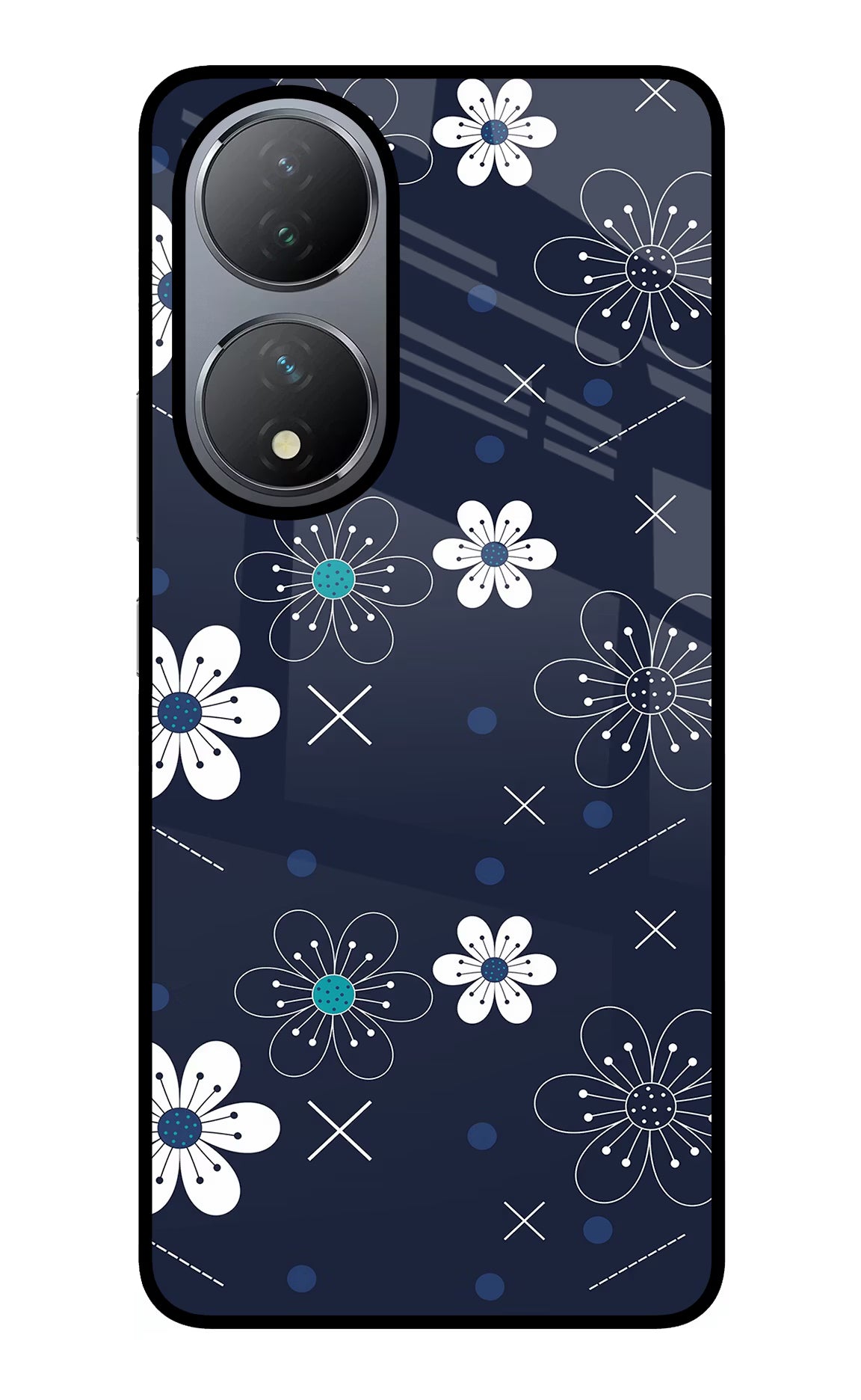 Flowers Vivo Y100 Glass Case - Flowers Vivo Y100 Glass Case Flowers Vivo Y100 Glass Case