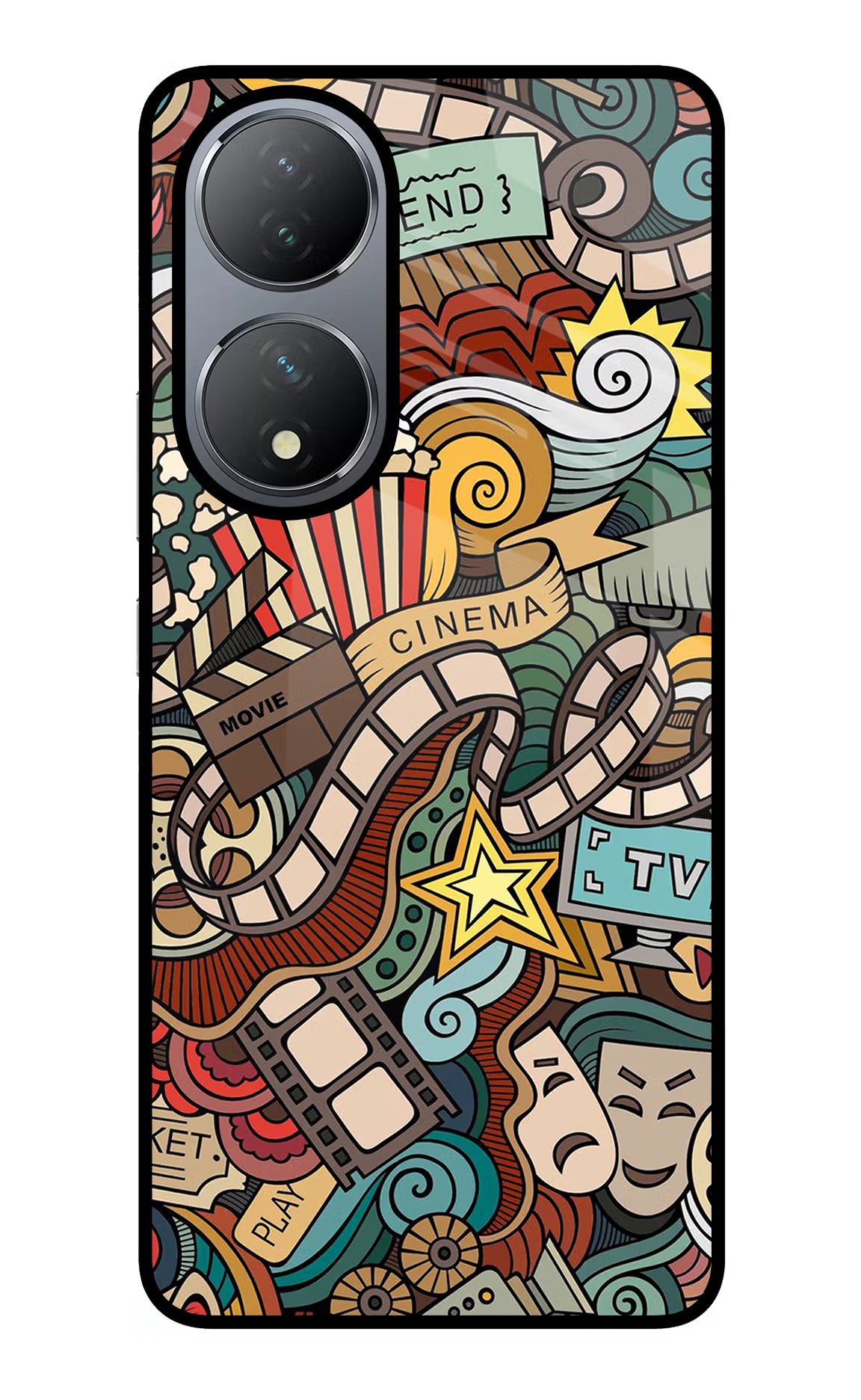 Cinema Abstract Vivo Y100 Glass Case - Cinema Abstract Vivo Y100 Glass Case Cinema Abstract Vivo Y100 Glass Case