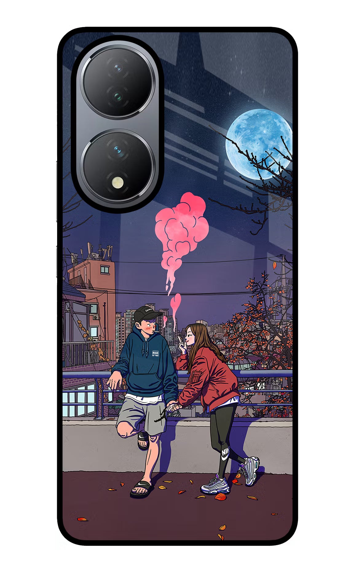 Chilling Couple Vivo Y100 Glass Case - Chilling Couple Vivo Y100 Glass Case Chilling Couple Vivo Y100 Glass Case