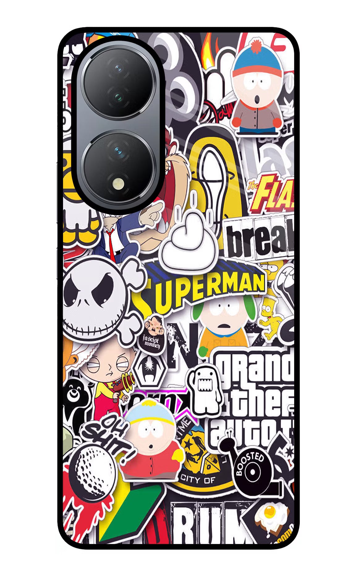 Sticker Bomb Vivo Y100 Glass Case - Sticker Bomb Vivo Y100 Glass Case Sticker Bomb Vivo Y100 Glass Case