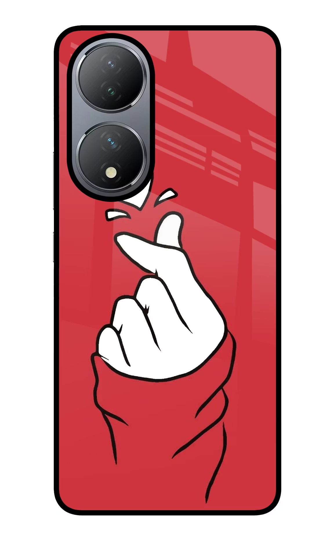 Korean Love Sign Vivo Y100 Glass Case - Korean Love Sign Vivo Y100 Glass Case Korean Love Sign Vivo Y100 Glass Case