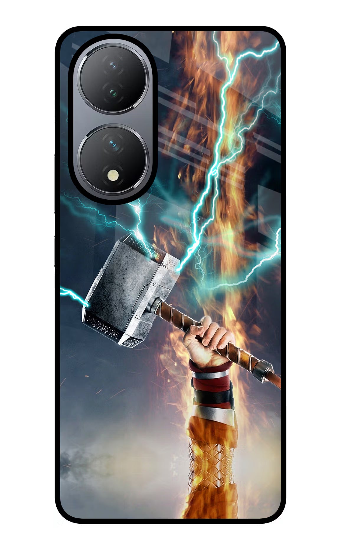 Thor Hammer Mjolnir Vivo Y100 Glass Case - Thor Hammer Mjolnir Vivo Y100 Glass Case Thor Hammer Mjolnir Vivo Y100 Glass Case