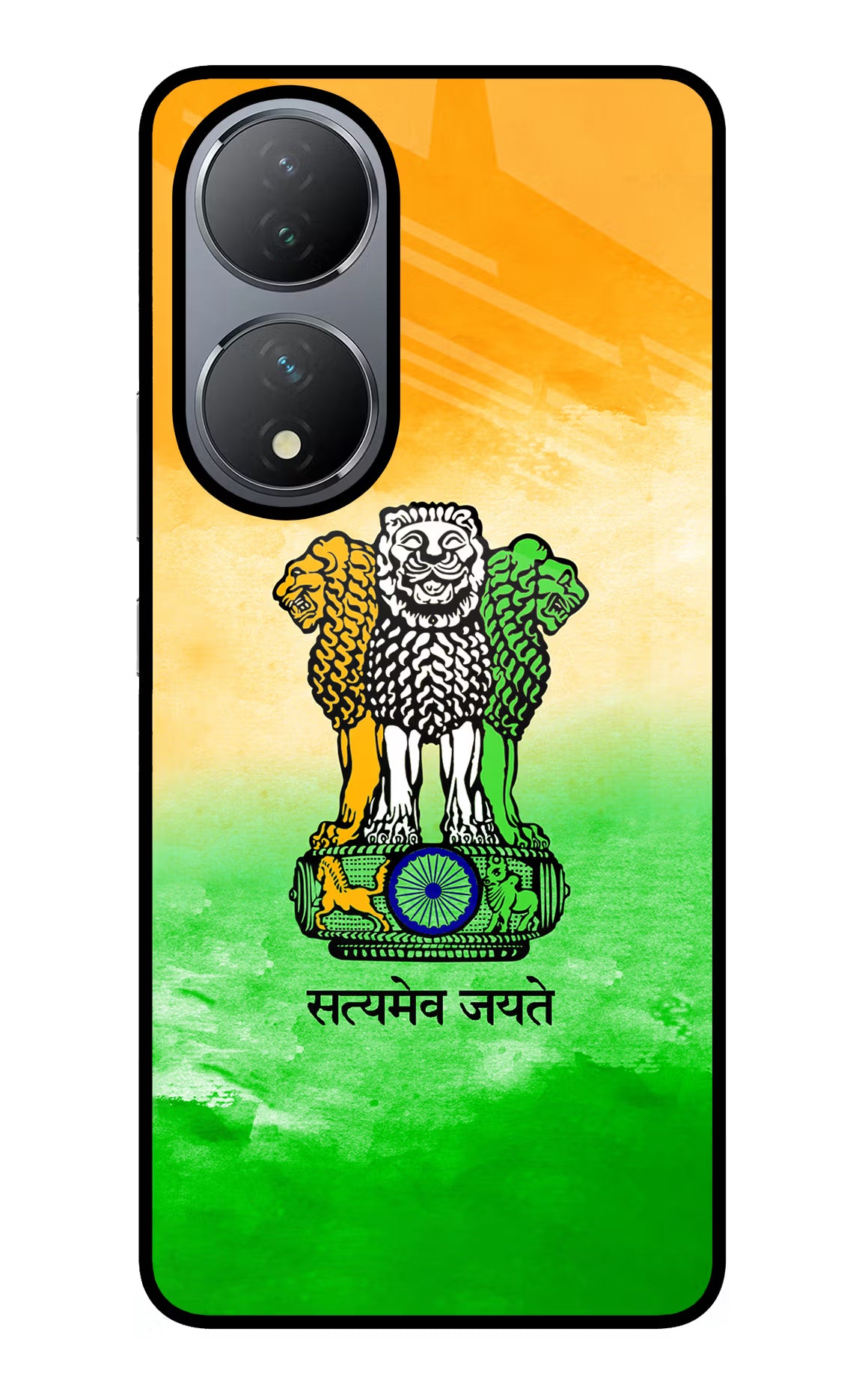 Satyamev Jayate Flag Vivo Y100 Glass Case - Satyamev Jayate Flag Vivo Y100 Glass Case Satyamev Jayate Flag Vivo Y100 Glass Case