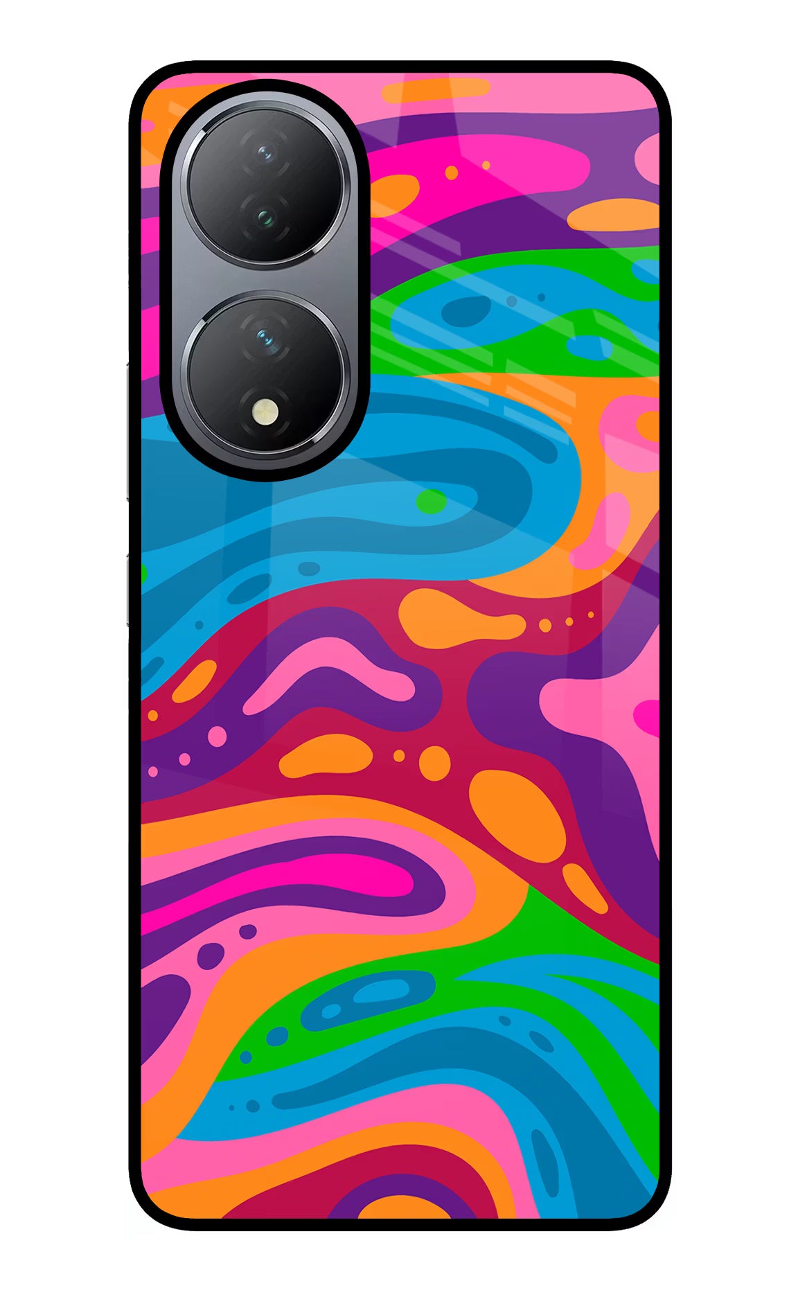 Trippy Pattern Vivo Y100 Glass Case - Trippy Pattern Vivo Y100 Glass Case Trippy Pattern Vivo Y100 Glass Case