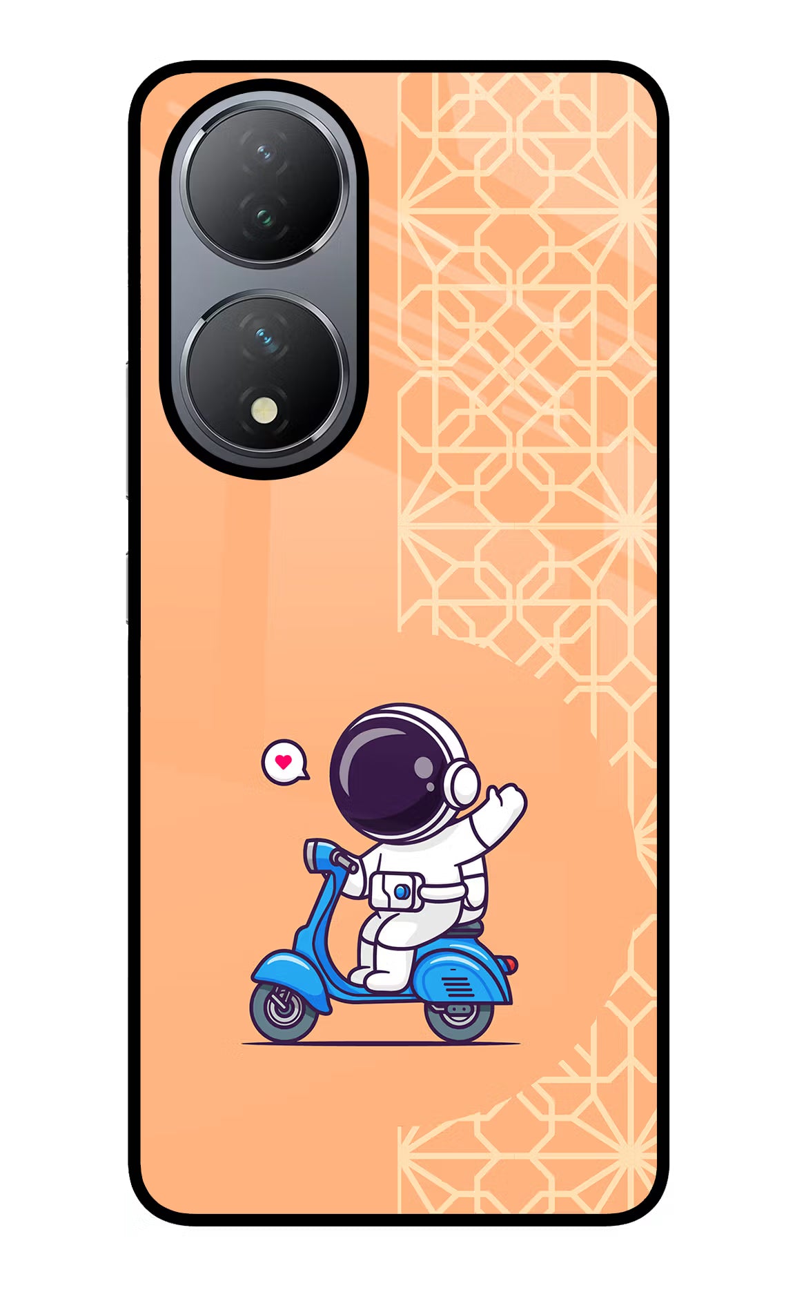 Cute Astronaut Riding Vivo Y100 Glass Case - Cute Astronaut Riding Vivo Y100 Glass Case Cute Astronaut Riding Vivo Y100 Glass Case