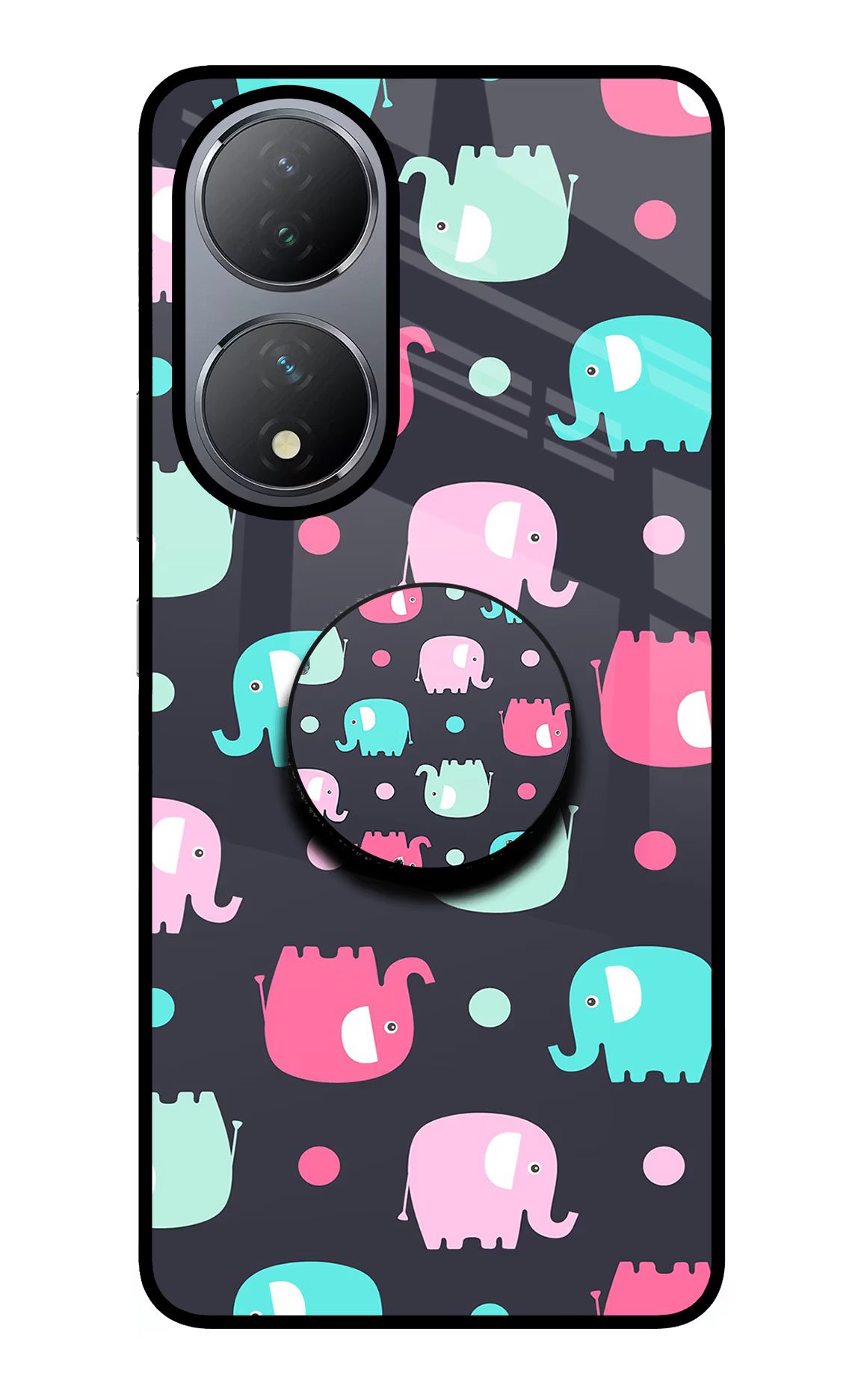 Baby Elephants Vivo Y100 Glass Case - Baby Elephants Vivo Y100 Glass Case Baby Elephants Vivo Y100 Glass Case