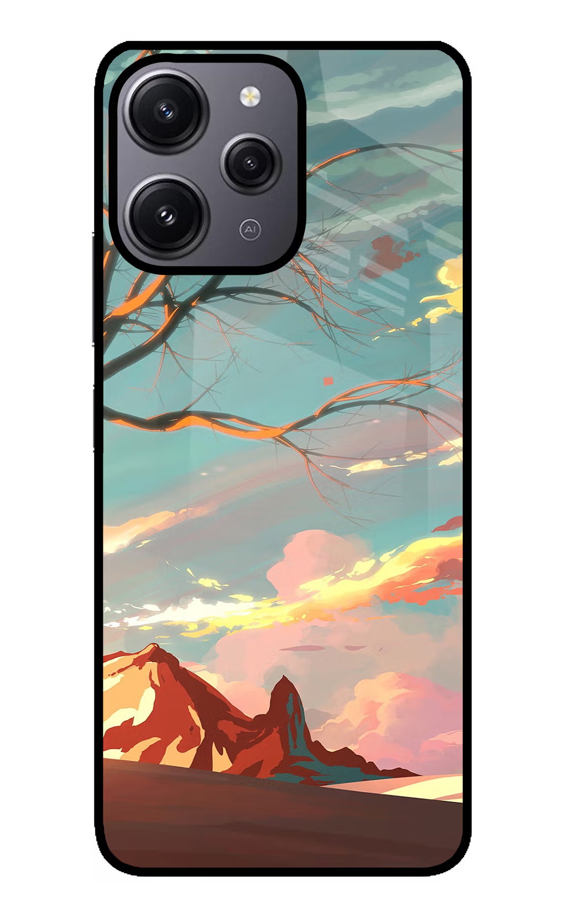 Scenery Redmi 12 4G Back Cover - Scenery Redmi 12 4G Glass Case Back Cover by Casekaro Scenery Redmi 12 4G Glass Case Back Cover by Casekaro