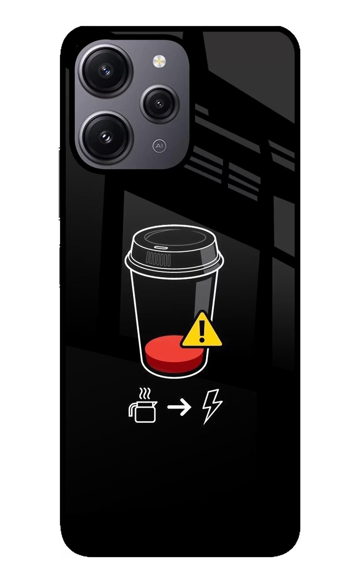 Coffee Redmi 12 4G Glass Case - Coffee Redmi 12 4G Glass Case Coffee Redmi 12 4G Glass Case