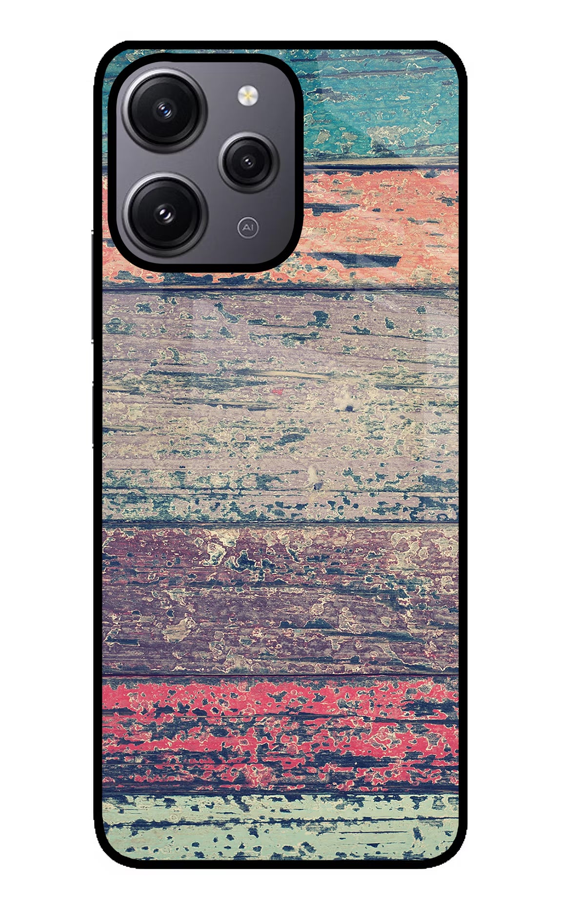 Colourful Wall Redmi 12 4G Glass Case Back Cover by Casekaro