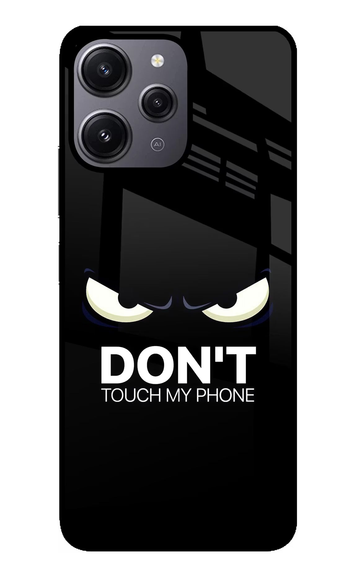 Don'T Touch My Phone Redmi 12 4G Glass Case Back Cover by Casekaro