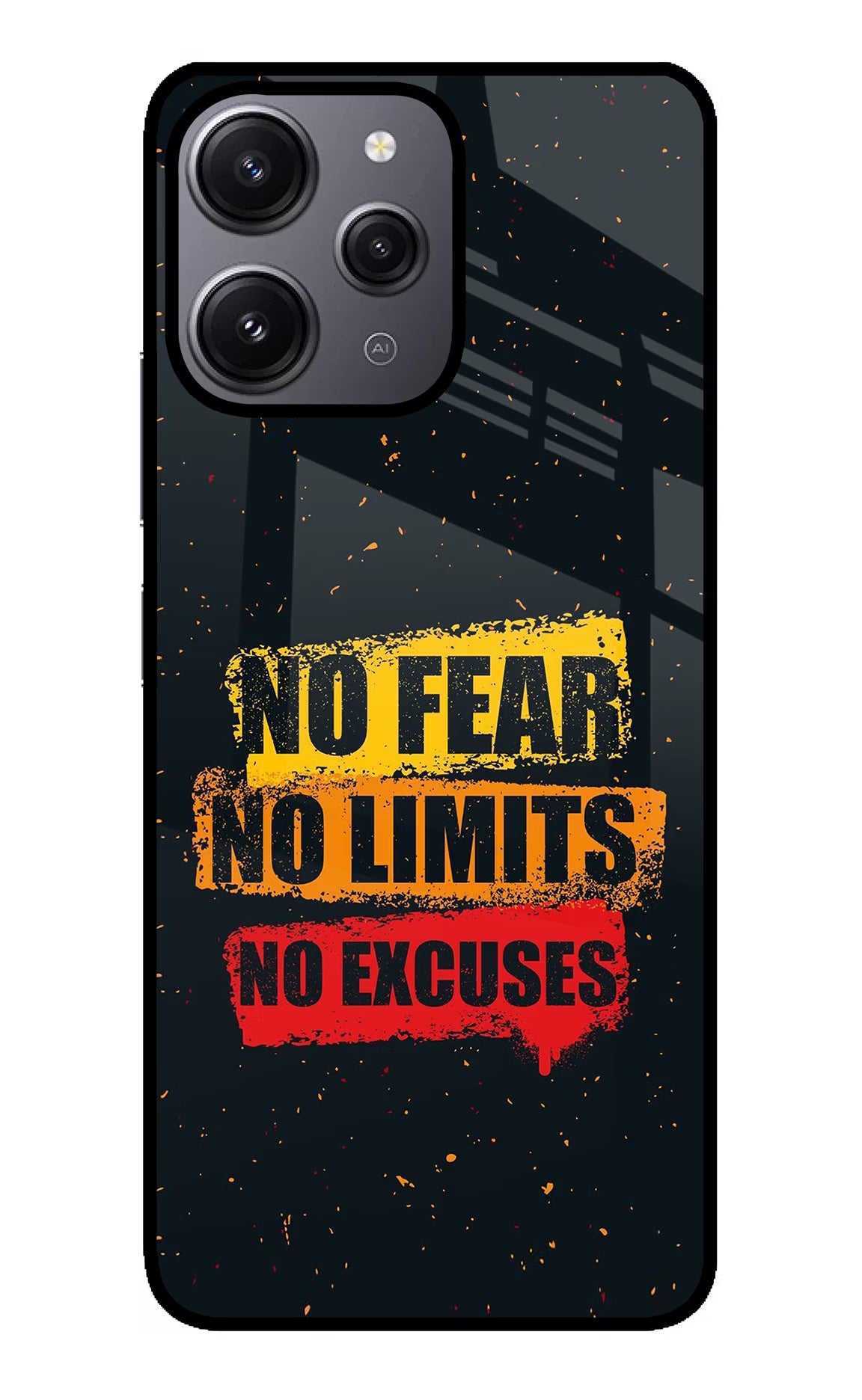 No Fear No Limits No Excuse Redmi 12 4G Glass Case - No Fear No Limits No Excuse Redmi 12 4G Glass Case No Fear No Limits No Excuse Redmi 12 4G Glass Case