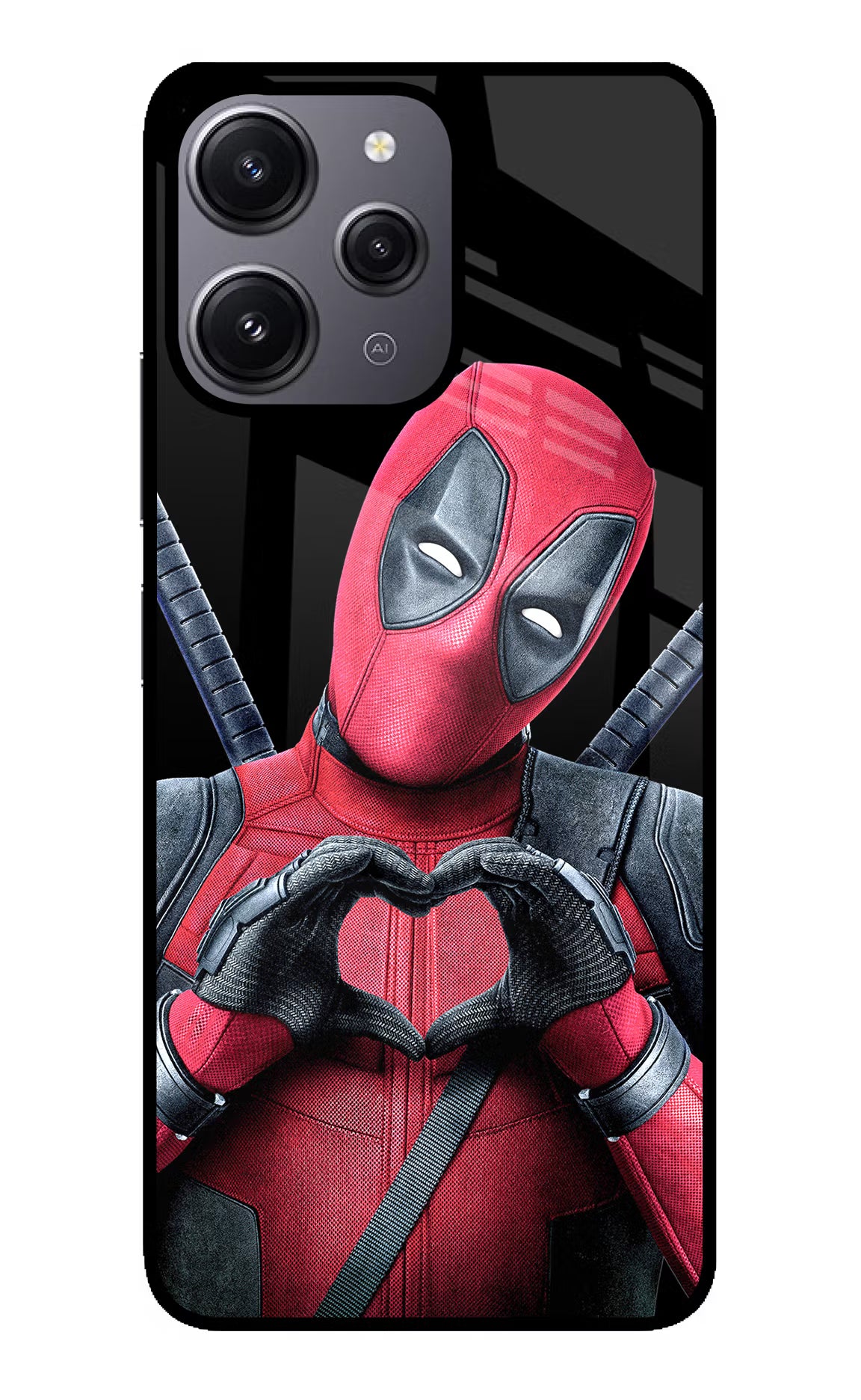 Deadpool Redmi 12 4G Glass Case - Deadpool Redmi 12 4G Glass Case Deadpool Redmi 12 4G Glass Case