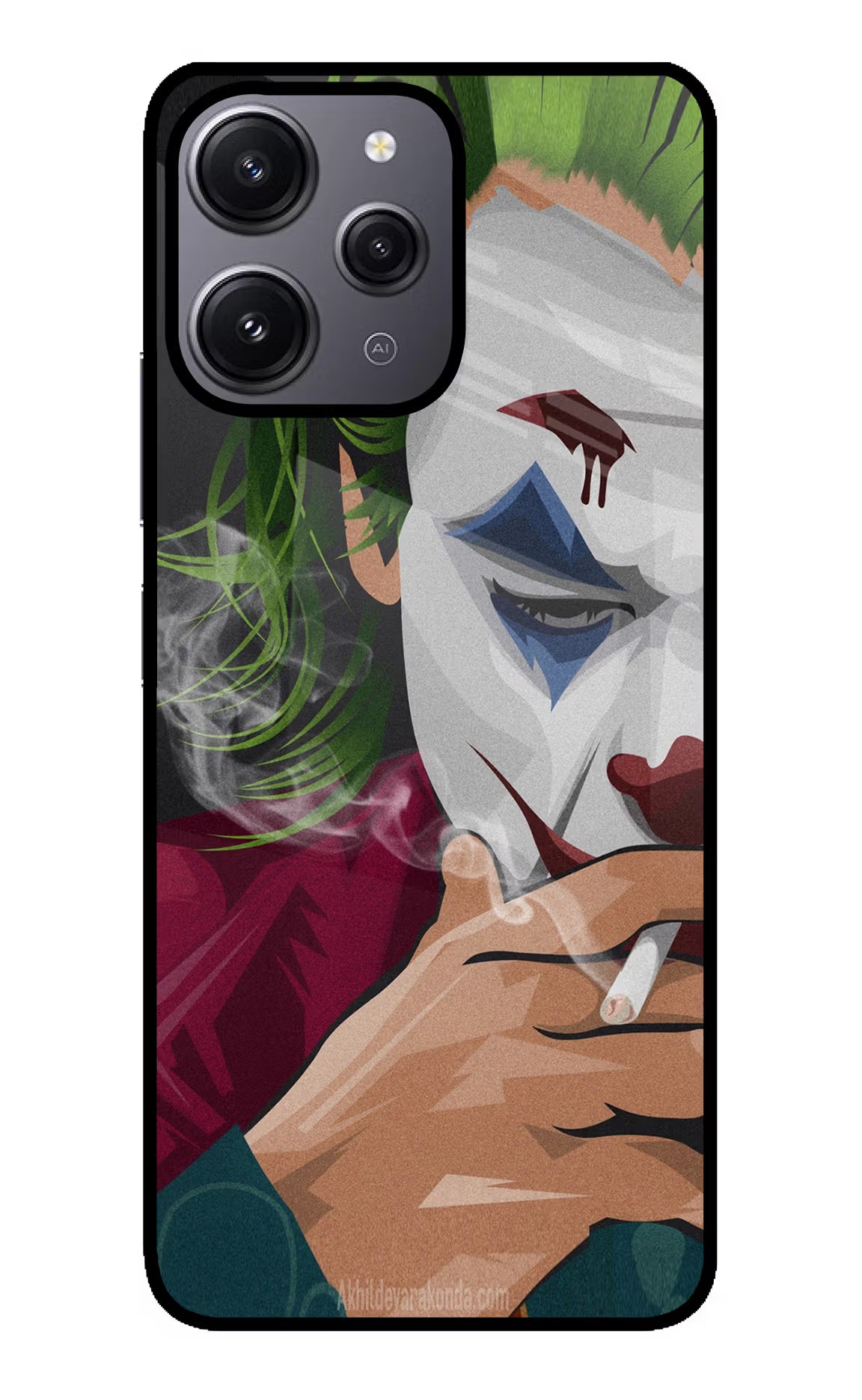 Joker Smoking Redmi 12 4G Glass Case - Joker Smoking Redmi 12 4G Glass Case Joker Smoking Redmi 12 4G Glass Case
