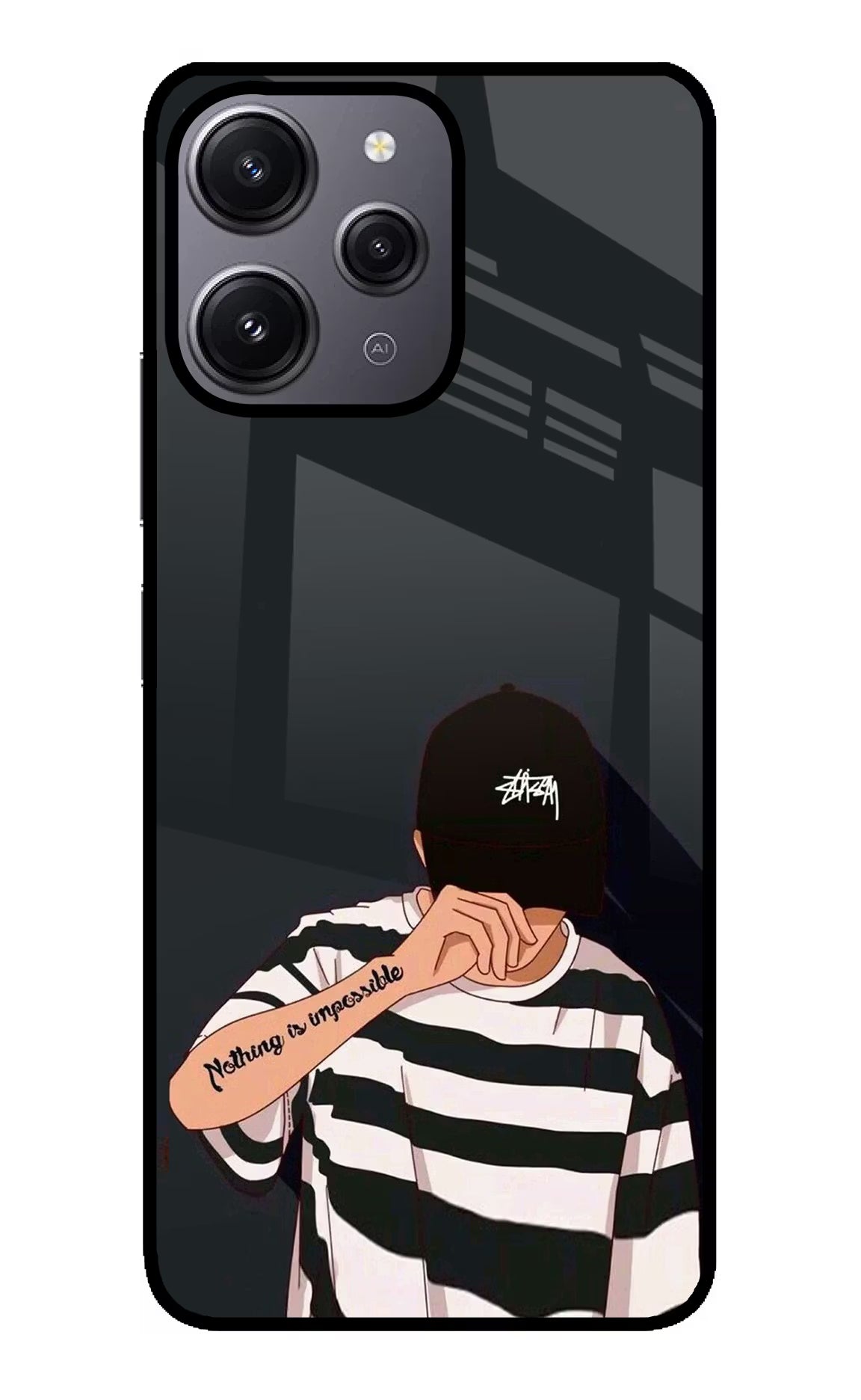 Aesthetic Boy Redmi 12 4G Back Cover - Aesthetic Boy Redmi 12 4G Glass Case Back Cover by Casekaro Aesthetic Boy Redmi 12 4G Glass Case Back Cover by Casekaro