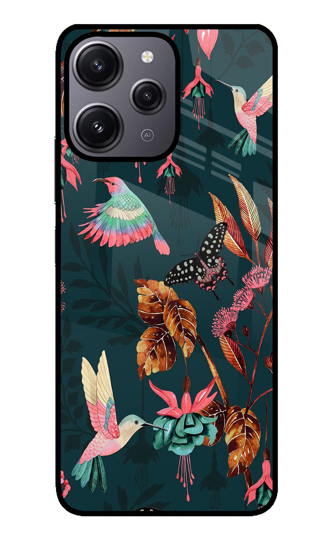 Birds Redmi 12 4G Back Cover - Birds Redmi 12 4G Glass Case Back Cover by Casekaro Birds Redmi 12 4G Glass Case Back Cover by Casekaro