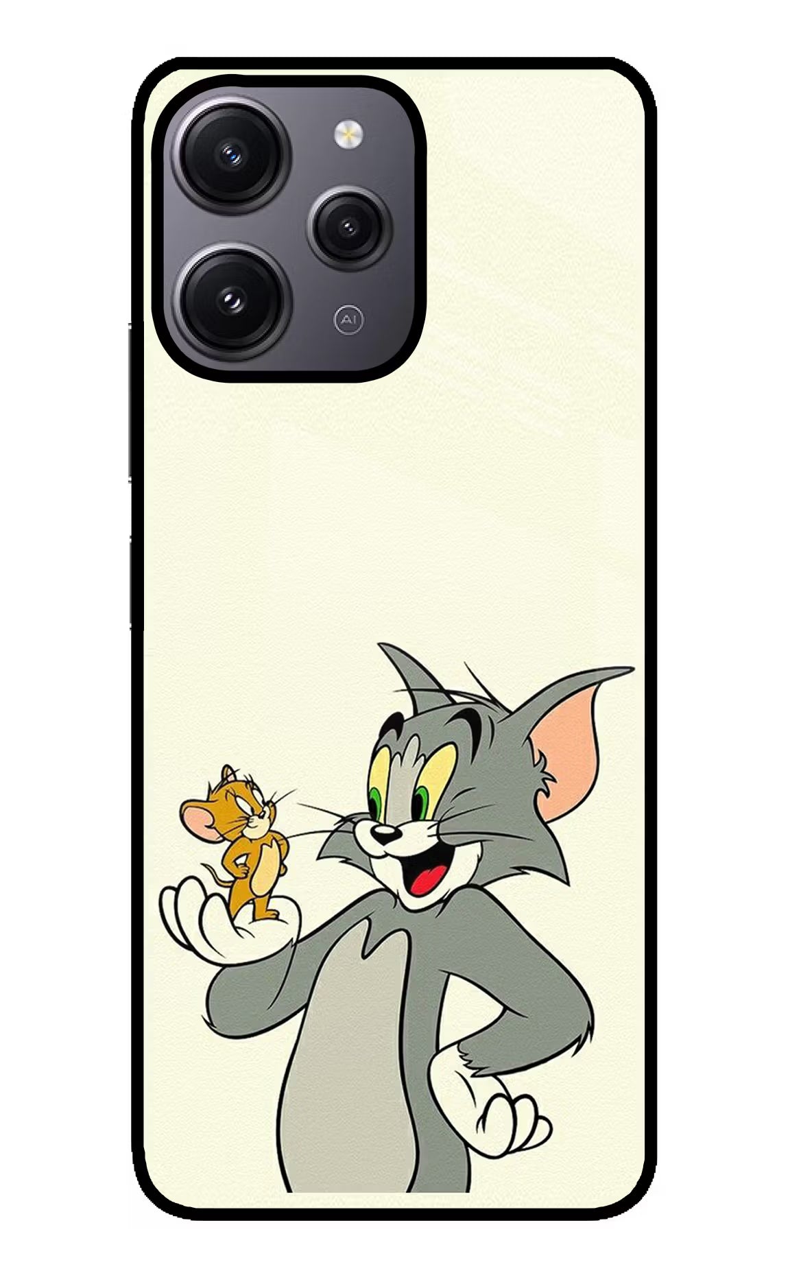 Tom & Jerry Redmi 12 4G Glass Case Back Cover by Casekaro