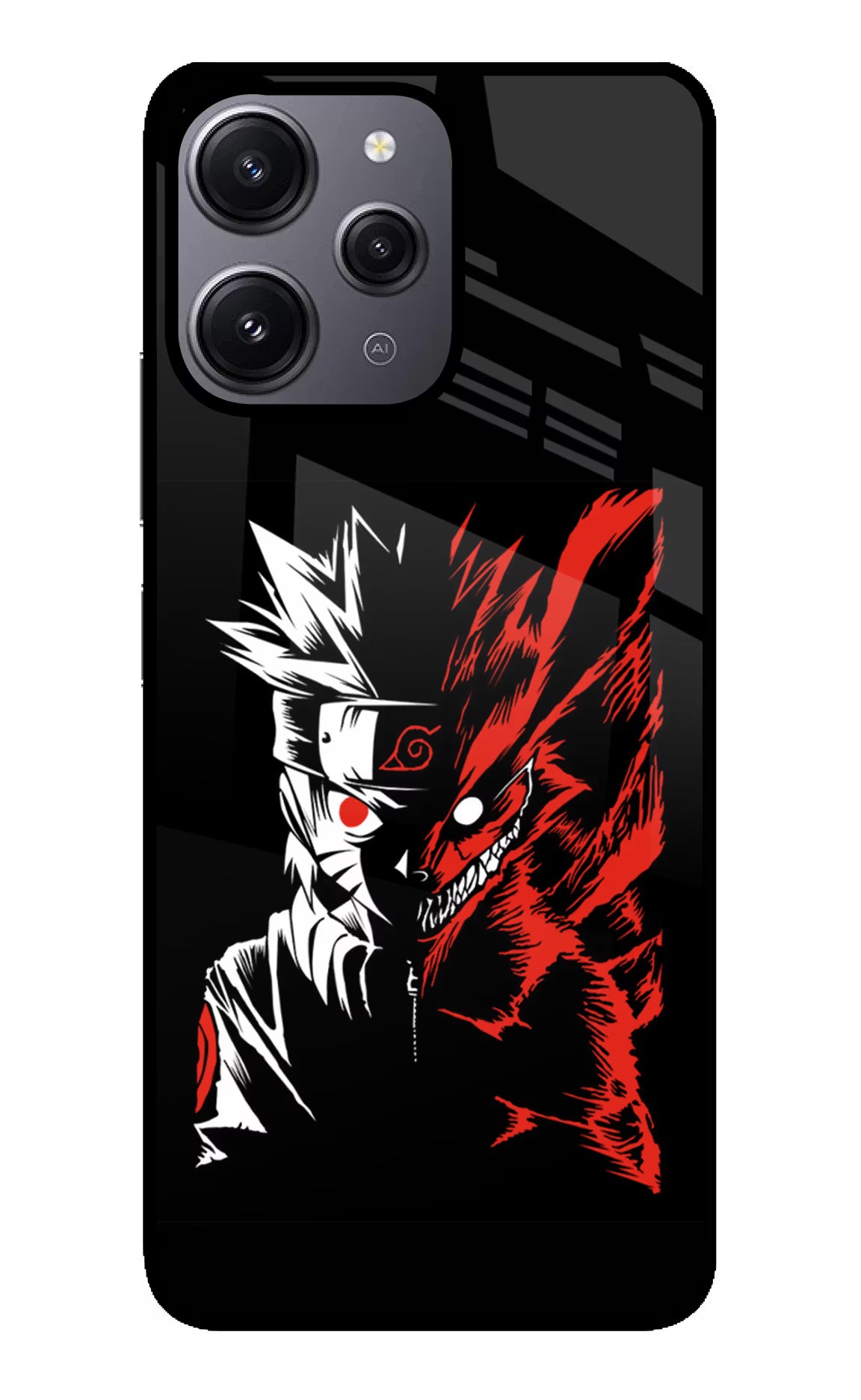 Naruto Two Face Redmi 12 4G Back Cover - Naruto Two Face Redmi 12 4G Glass Case Back Cover by Casekaro Naruto Two Face Redmi 12 4G Glass Case Back Cover by Casekaro