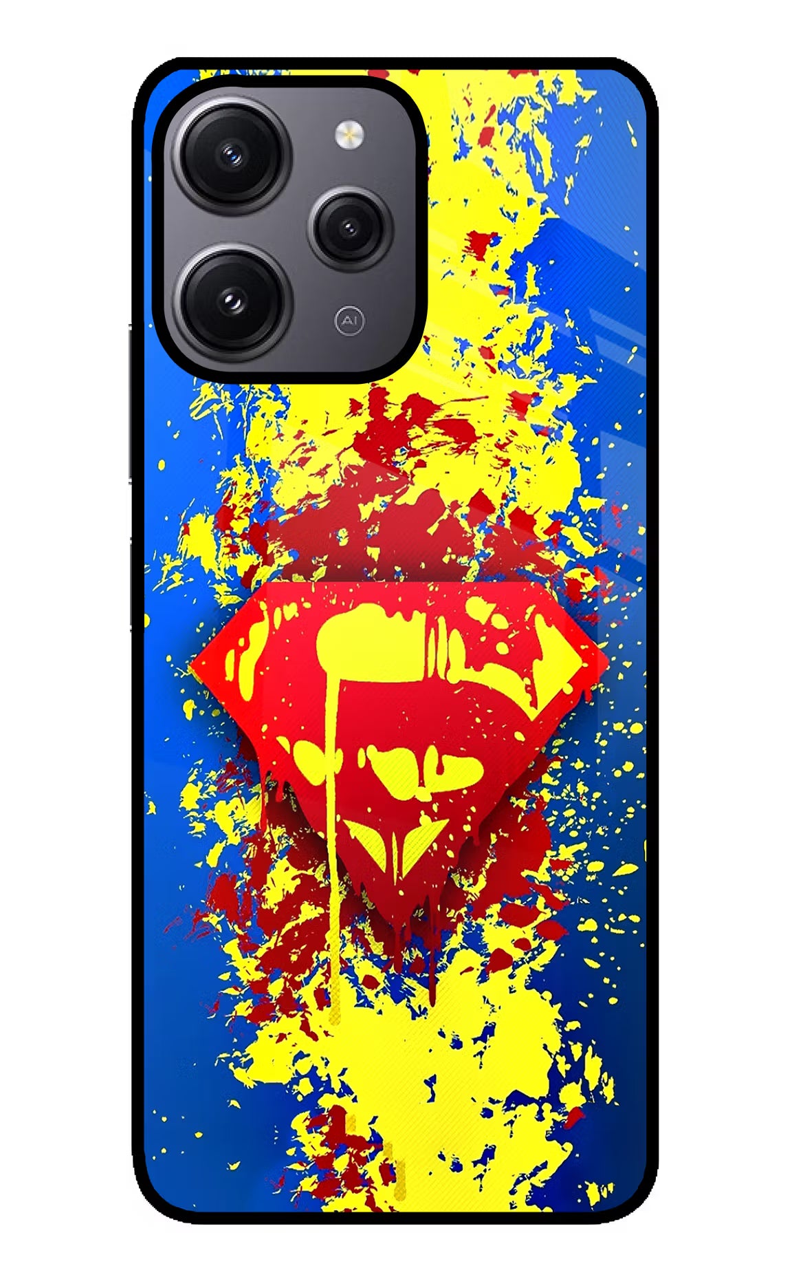 Superman logo Redmi 12 4G Glass Case - Superman logo Redmi 12 4G Glass Case Superman logo Redmi 12 4G Glass Case
