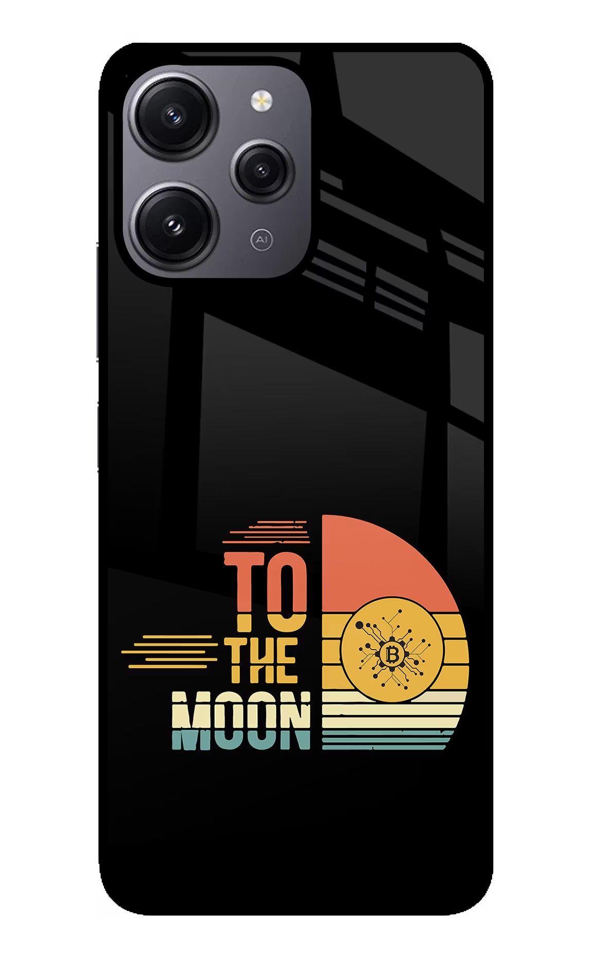 To the Moon Redmi 12 4G Glass Case Back Cover by Casekaro