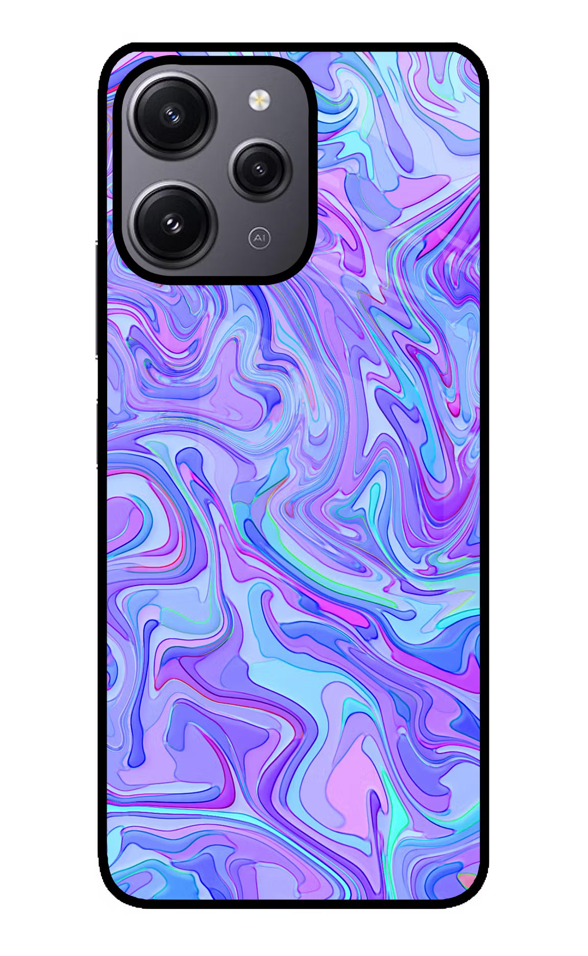 Glitter Redmi 12 4G Glass Case Back Cover by Casekaro