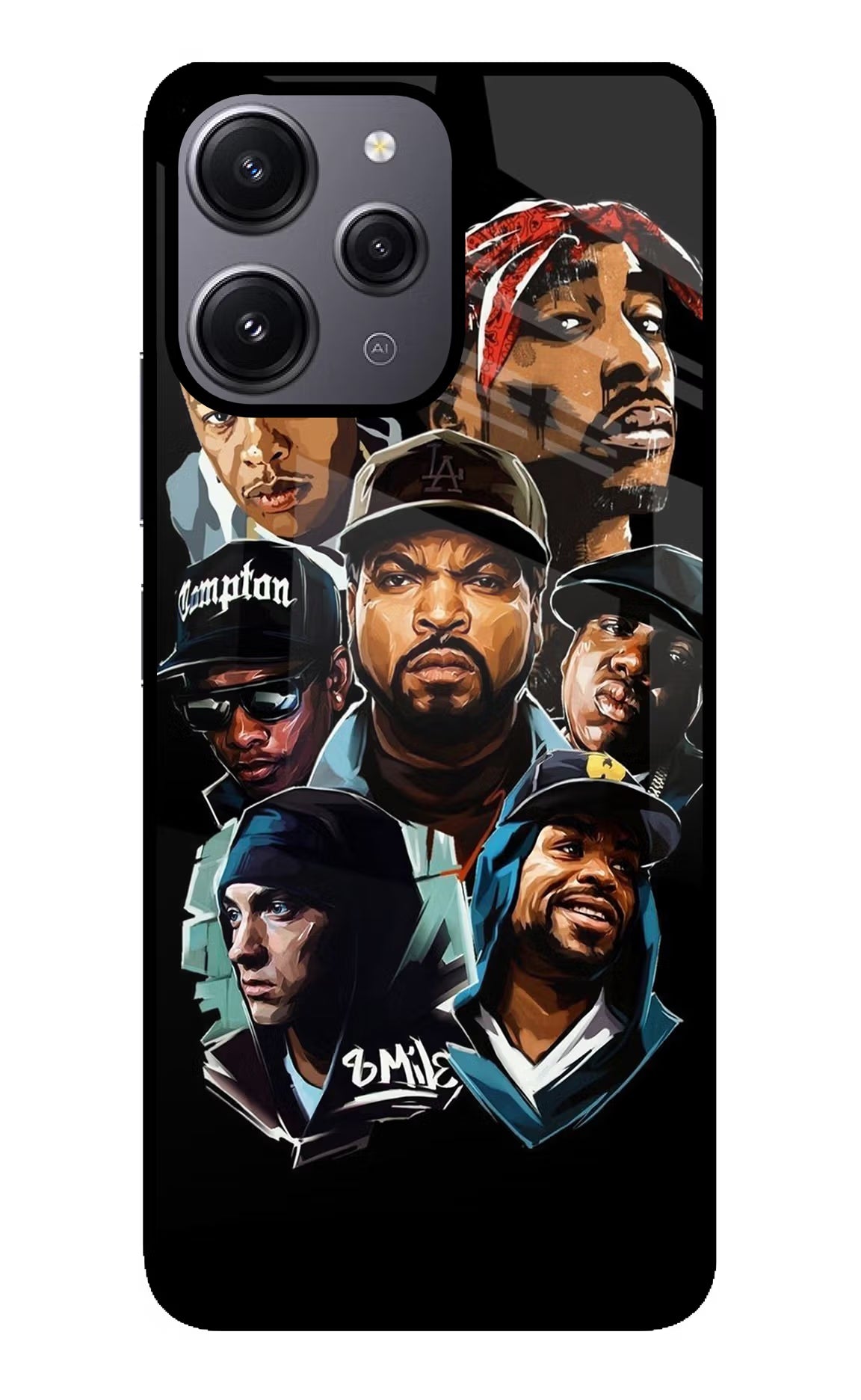 Rappers Redmi 12 4G Glass Case Back Cover by Casekaro