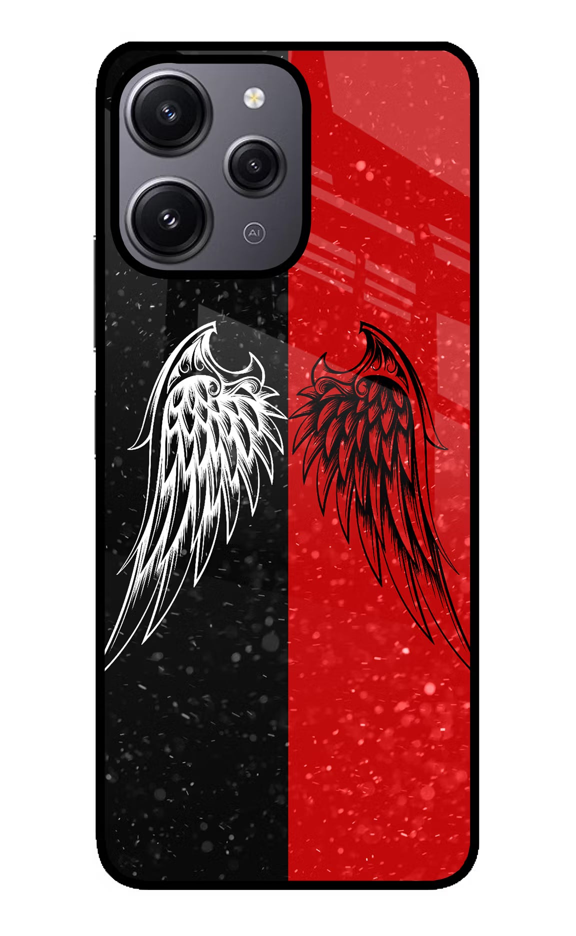 Wings Redmi 12 4G Glass Case - Wings Redmi 12 4G Glass Case Wings Redmi 12 4G Glass Case