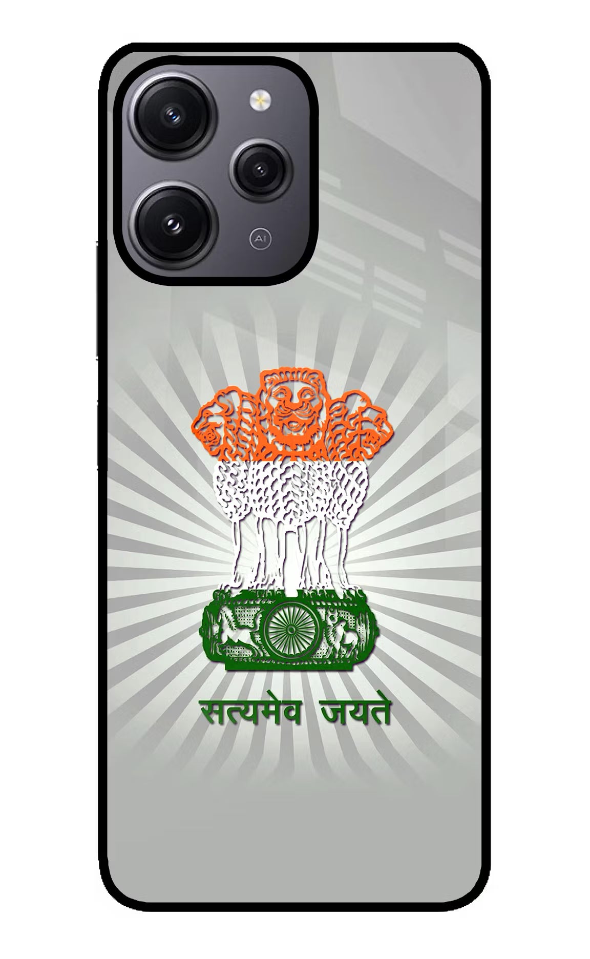 Satyamev Jayate Art Redmi 12 4G Glass Case Back Cover by Casekaro
