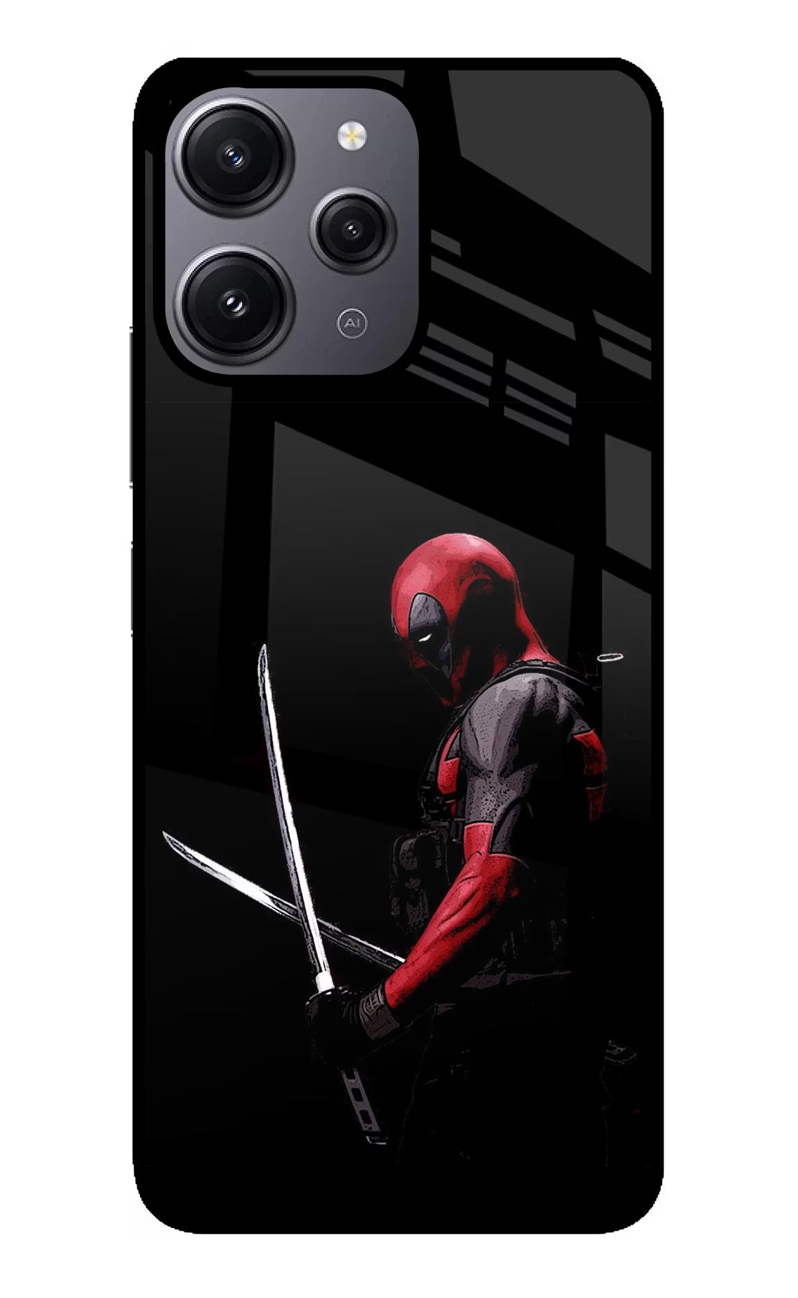 Deadpool Redmi 12 4G Glass Case - Deadpool Redmi 12 4G Glass Case Deadpool Redmi 12 4G Glass Case