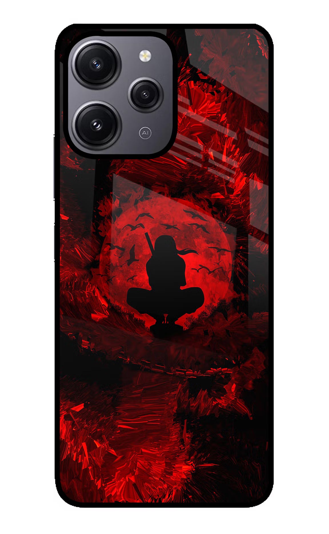 Itachi Uchiha Redmi 12 4G Glass Case Back Cover by Casekaro