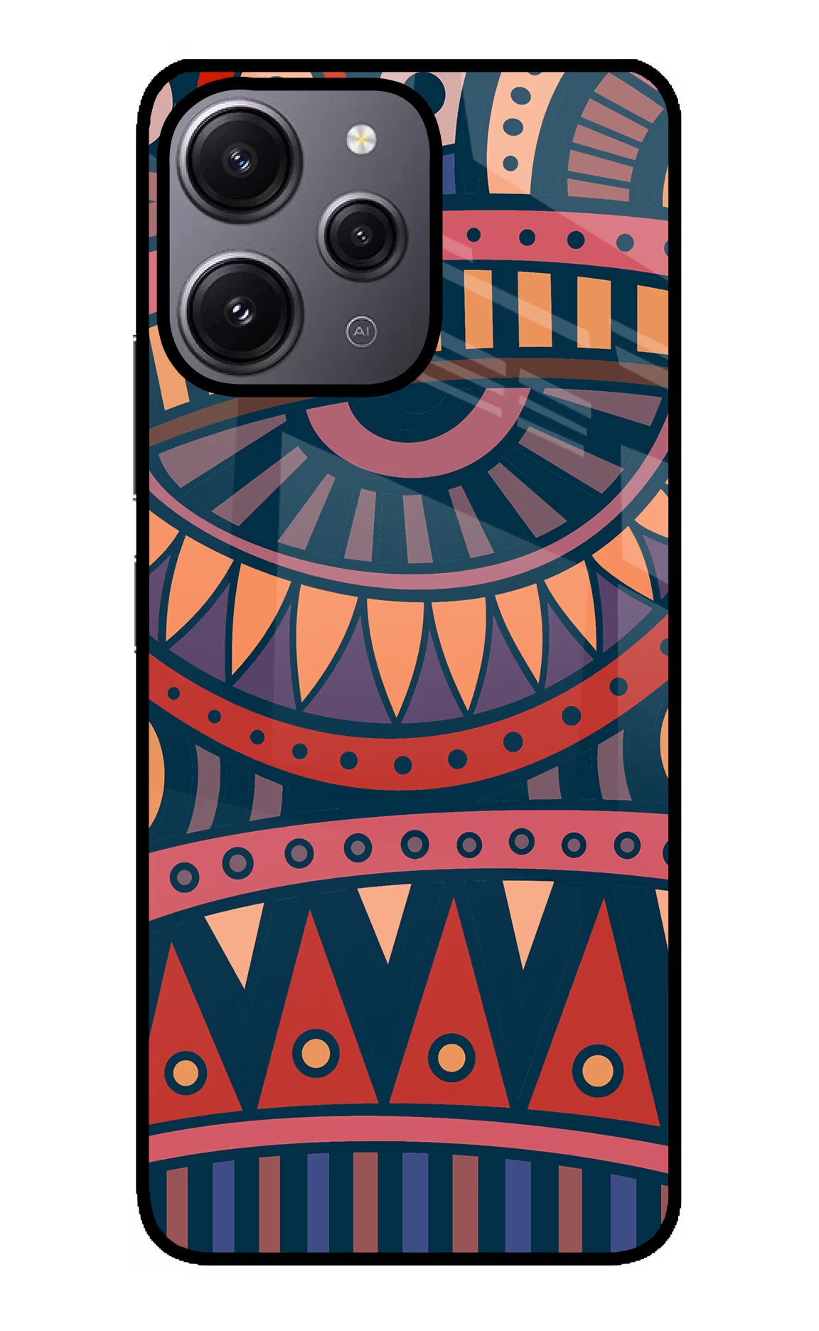 African Culture Design Redmi 12 4G Glass Case - African Culture Design Redmi 12 4G Glass Case African Culture Design Redmi 12 4G Glass Case
