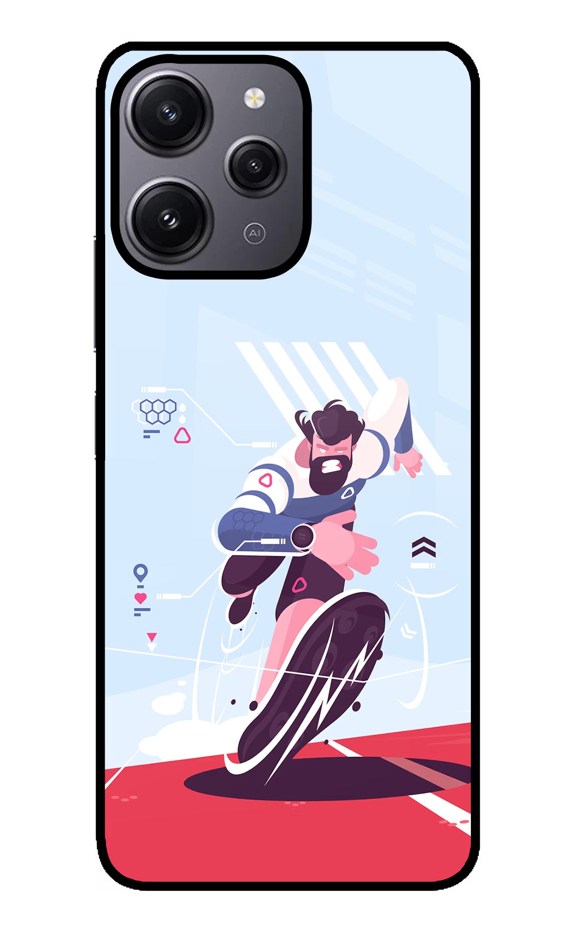 Run Pro Redmi 12 4G Glass Case - Run Pro Redmi 12 4G Glass Case Run Pro Redmi 12 4G Glass Case