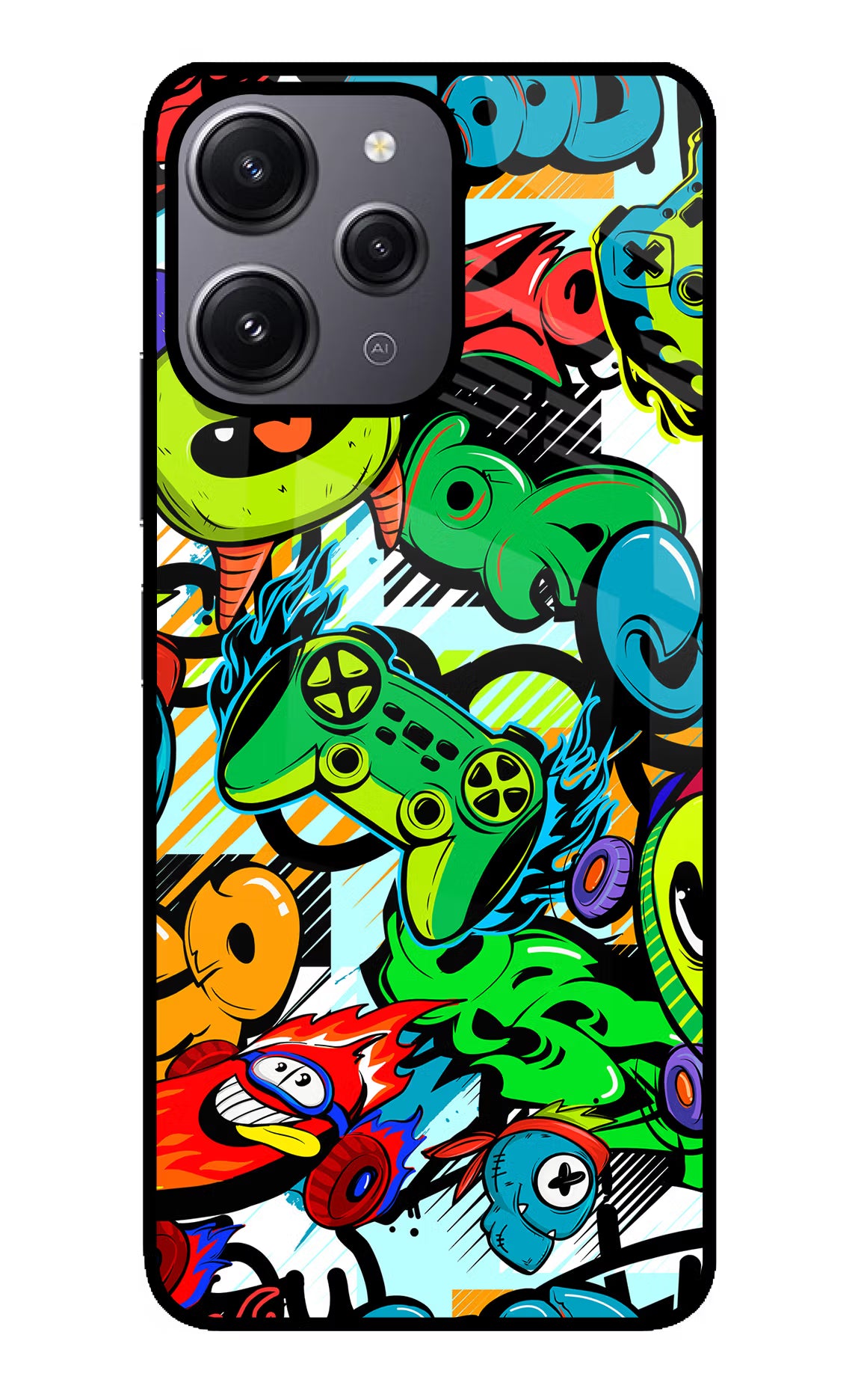 Game Doodle Redmi 12 4G Glass Case - Game Doodle Redmi 12 4G Glass Case Game Doodle Redmi 12 4G Glass Case